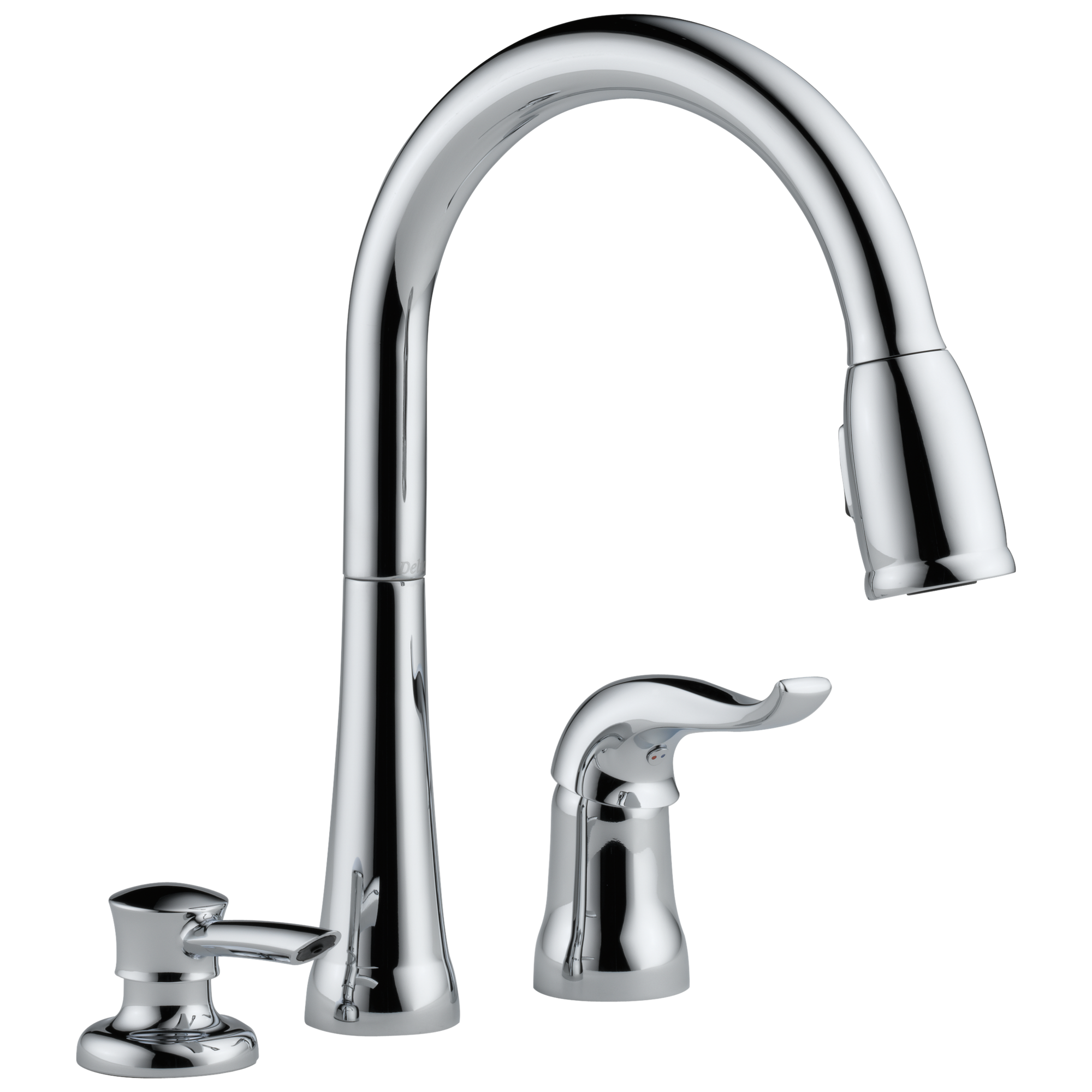 Delta Delta Kate®: Single Handle Pull-Down Kitchen Faucet with Soap Dispenser