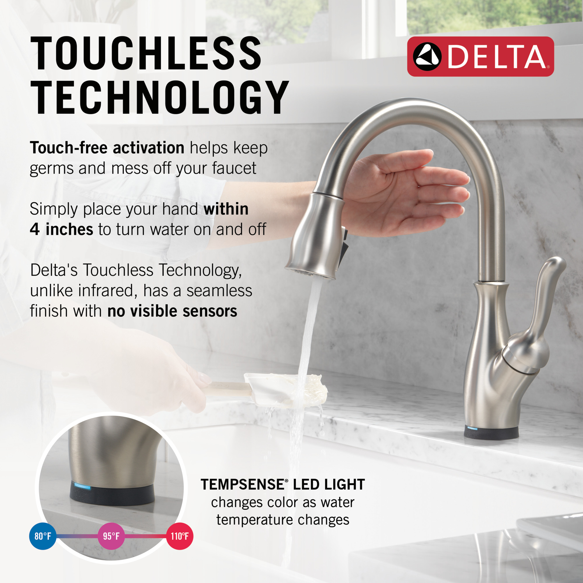 Delta - 9178TLV-SP-DST - Delta Leland®: VoiceIQ® Kitchen Faucet