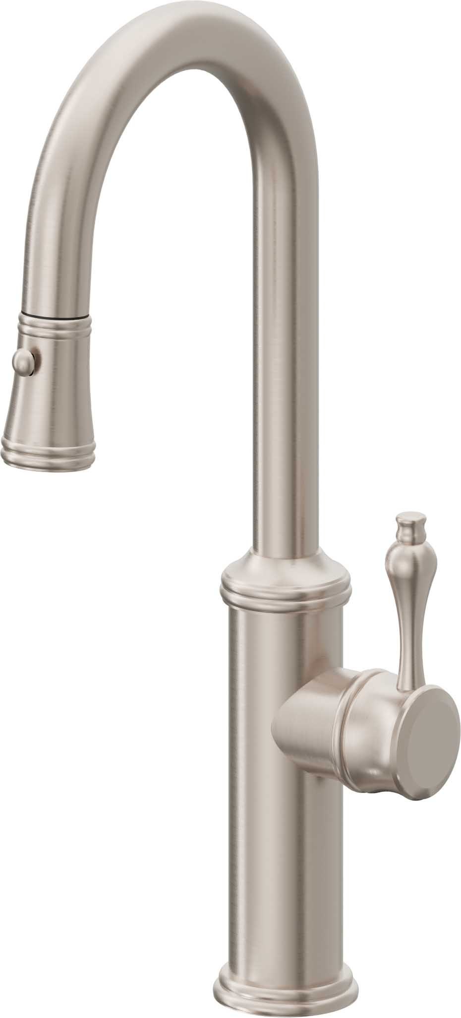 California Faucets Pull-Down Prep/Bar Faucet with Button Sprayer
