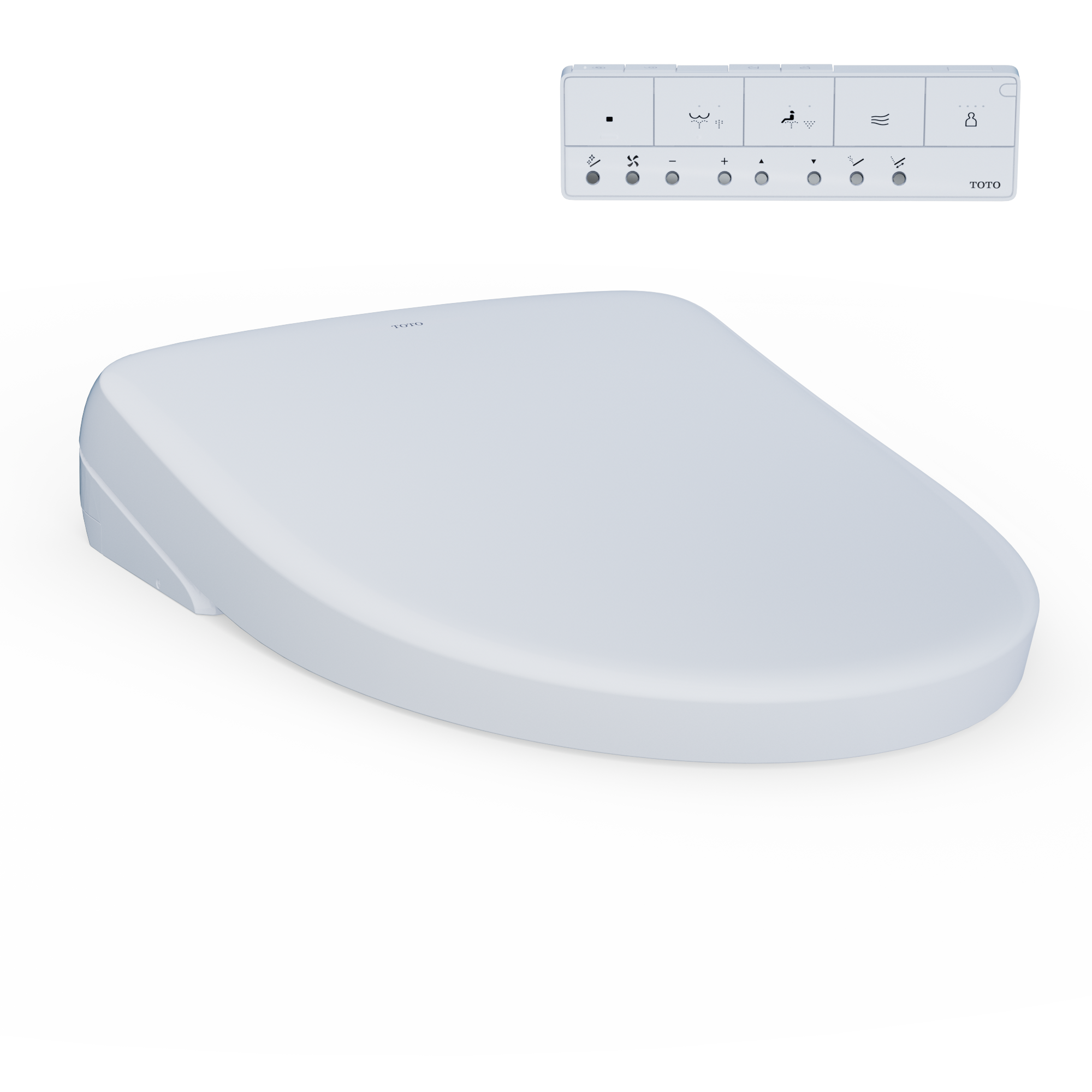 TOTO TOTO® WASHLET®+ S7 Electronic Bidet Toilet Seat with EWATER+® Bowl and Wand Cleaning and Contemporary Lid, Elongated, Cotton White - SW4726AT40#01