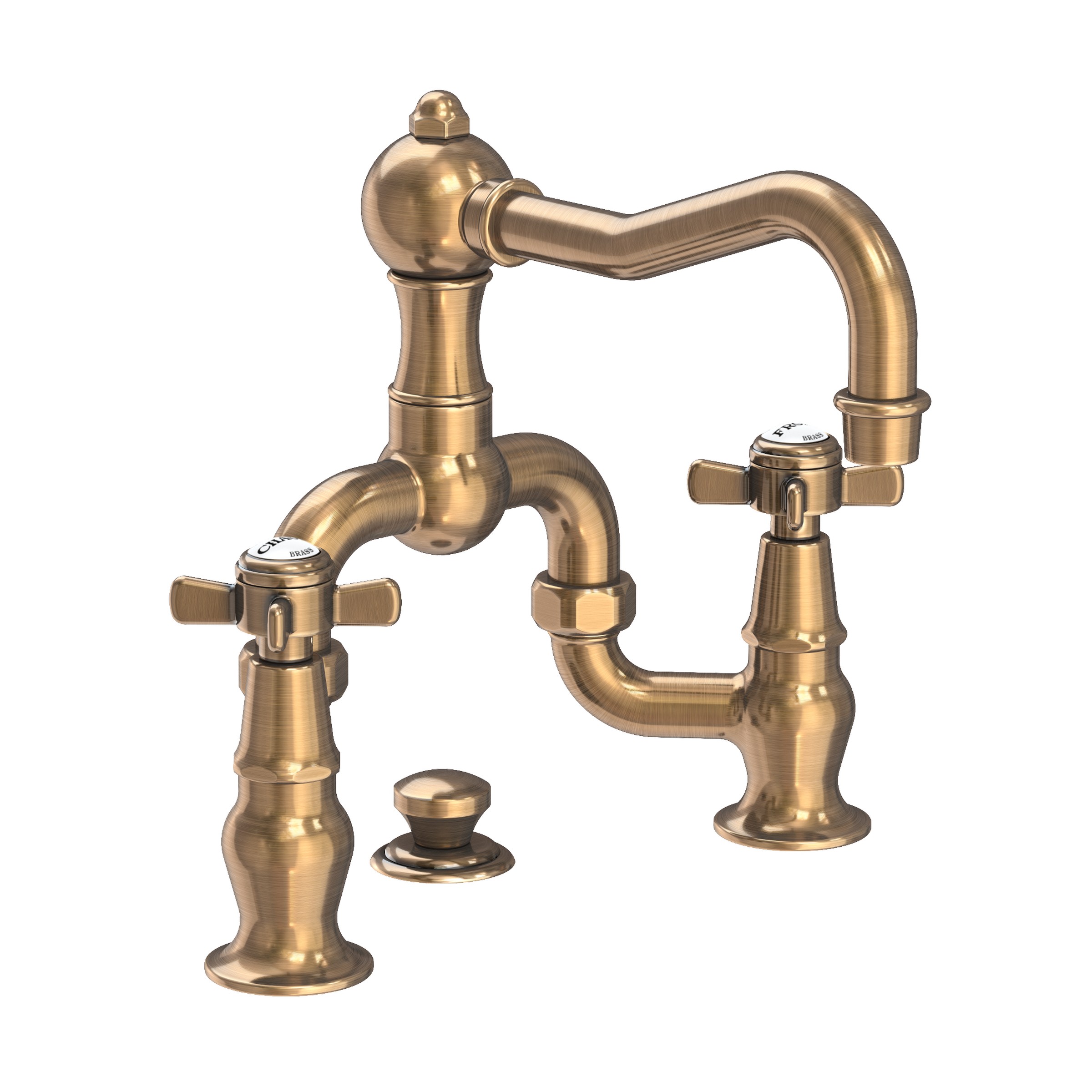 Newport Brass Fairfield Lavatory Bridge Faucet Antique Brass