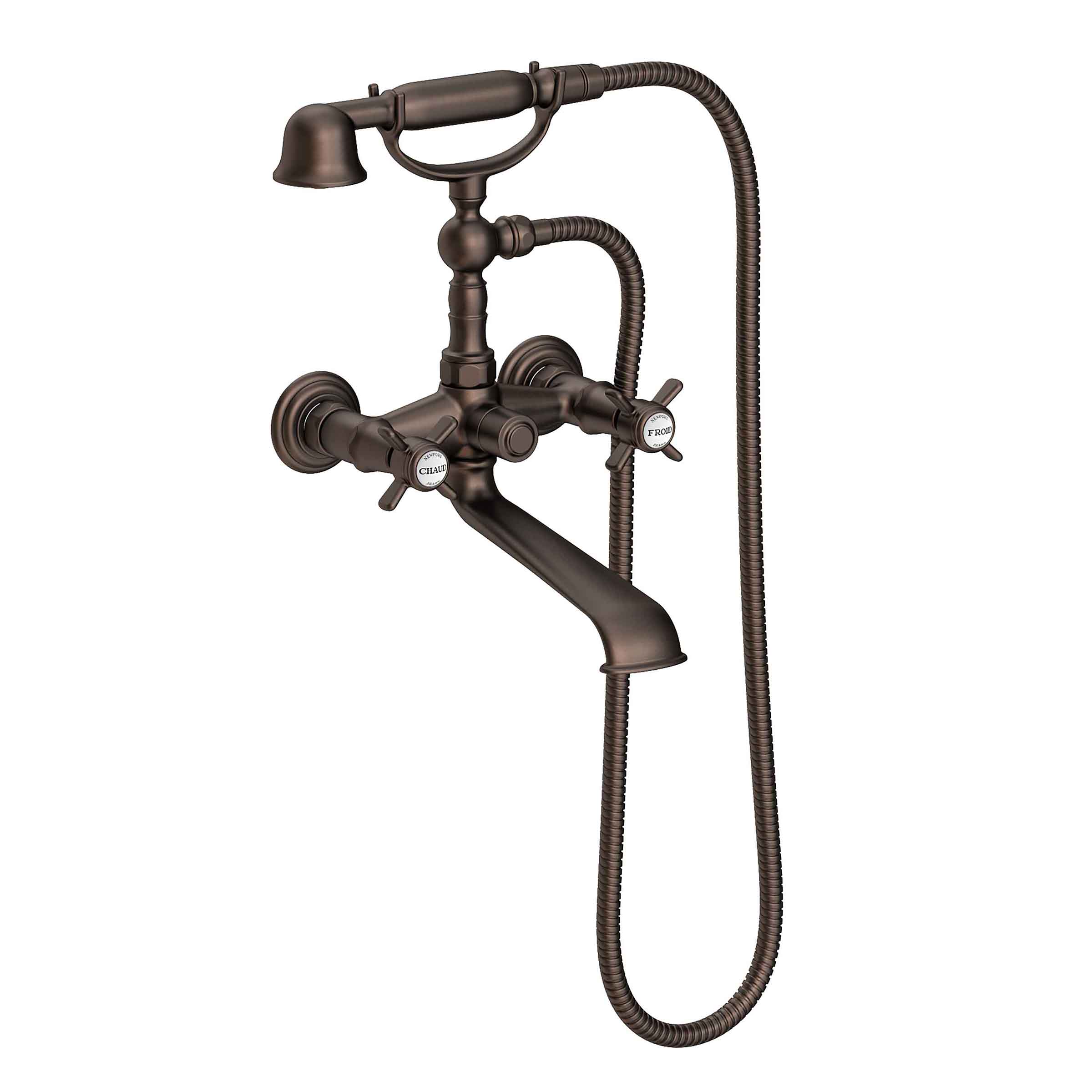 Newport Brass Fairfield Exposed Tub & Hand Shower Set - Wall Mount English Bronze