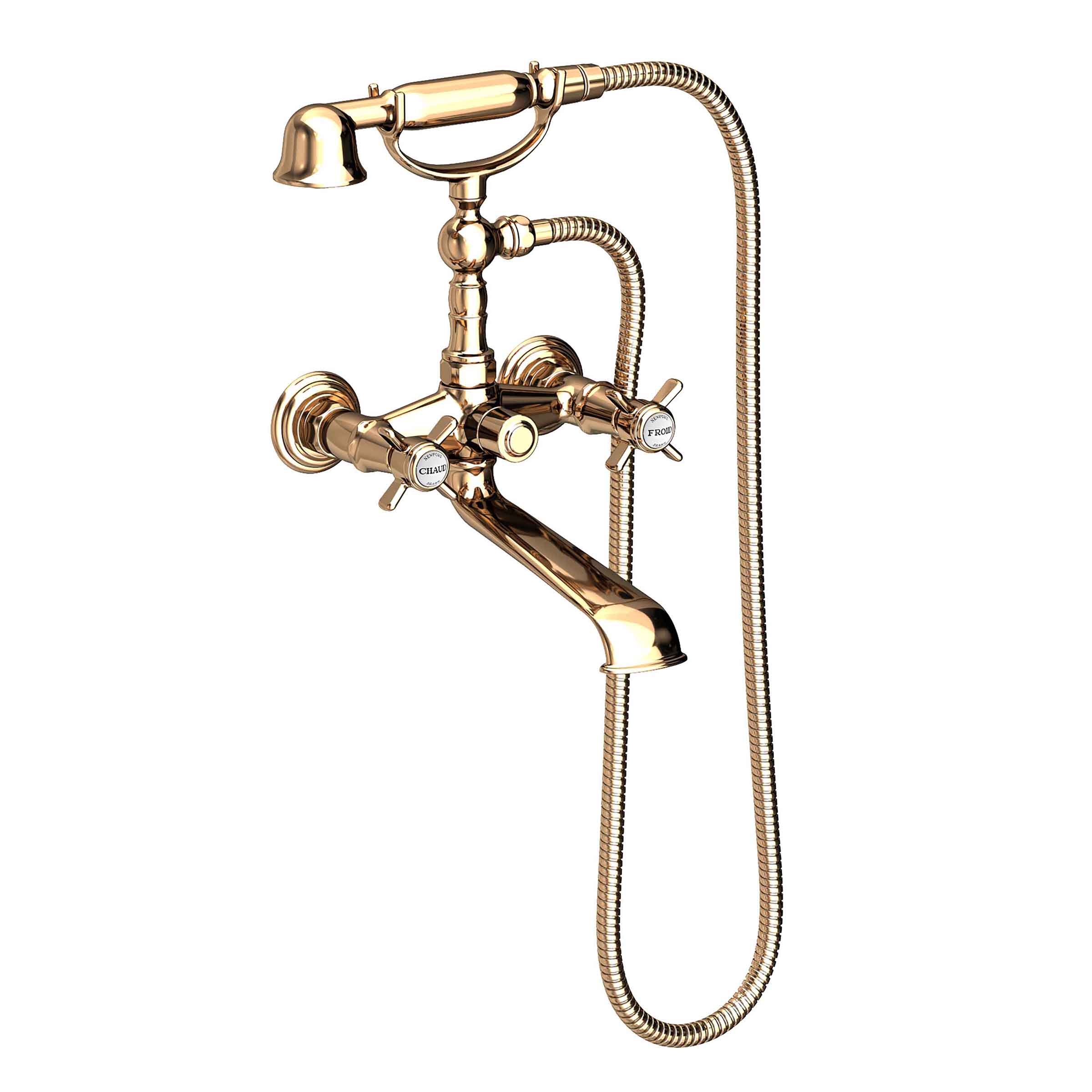 Newport Brass Fairfield Exposed Tub & Hand Shower Set - Wall Mount French Gold (PVD)