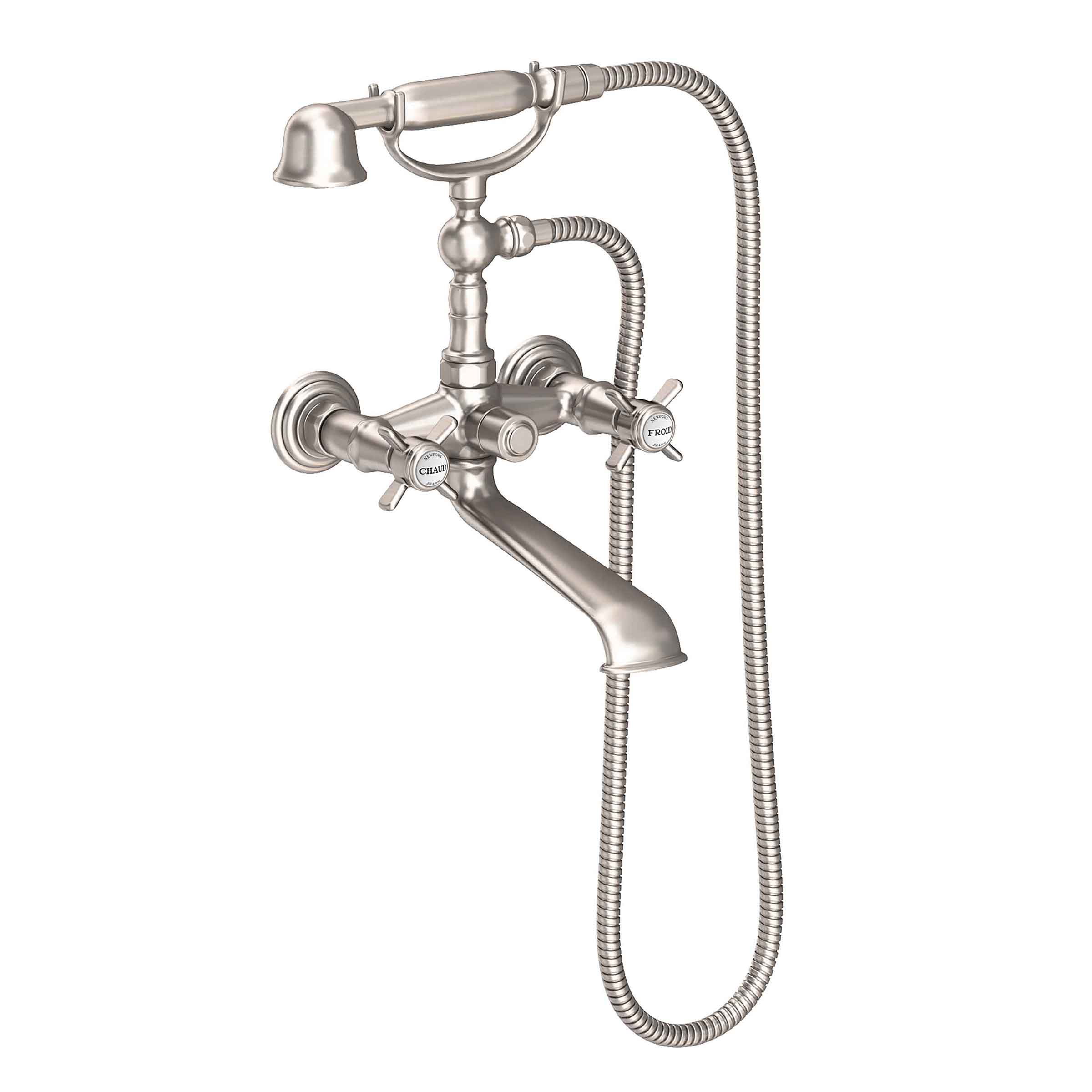 Newport Brass Fairfield Exposed Tub & Hand Shower Set - Wall Mount Satin Nickel (PVD)