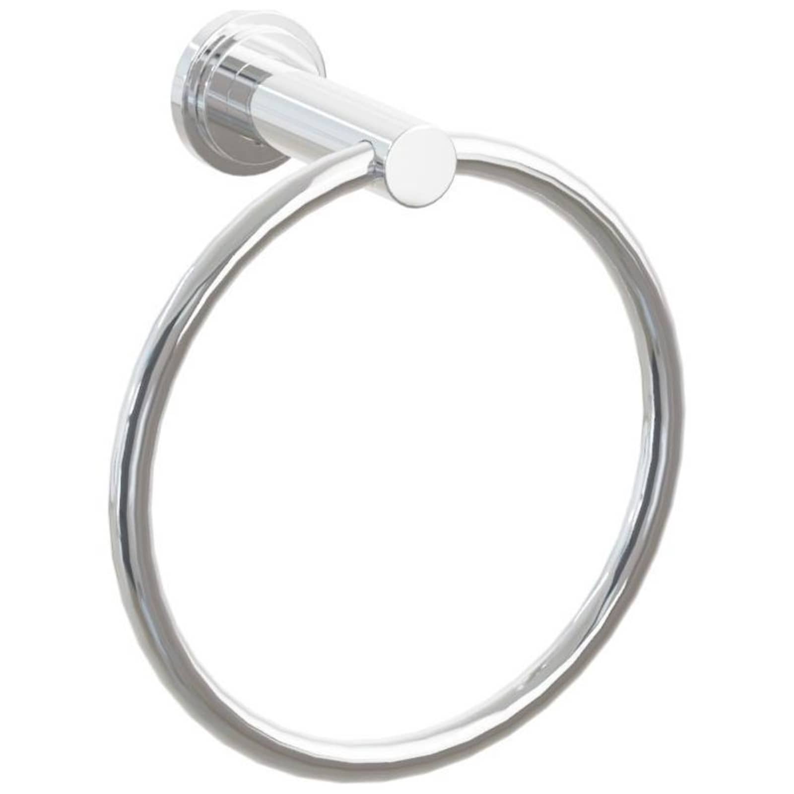 Emtek Modern Tubular 6-3/4" Wall Mounted Towel Ring with Step Disc Rosette