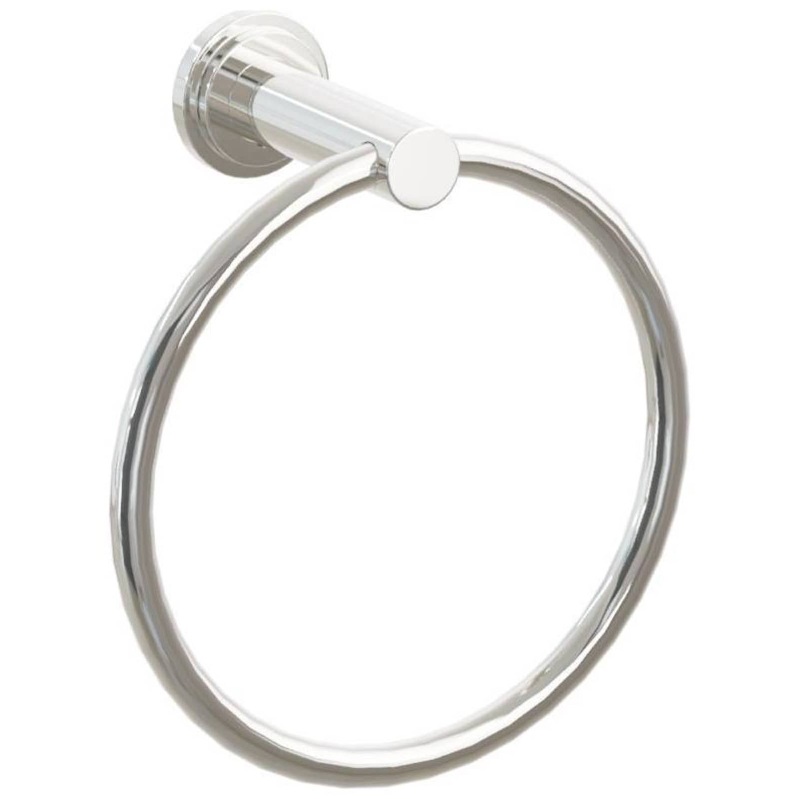 Emtek Modern Tubular 6-3/4" Wall Mounted Towel Ring with Step Disc Rosette