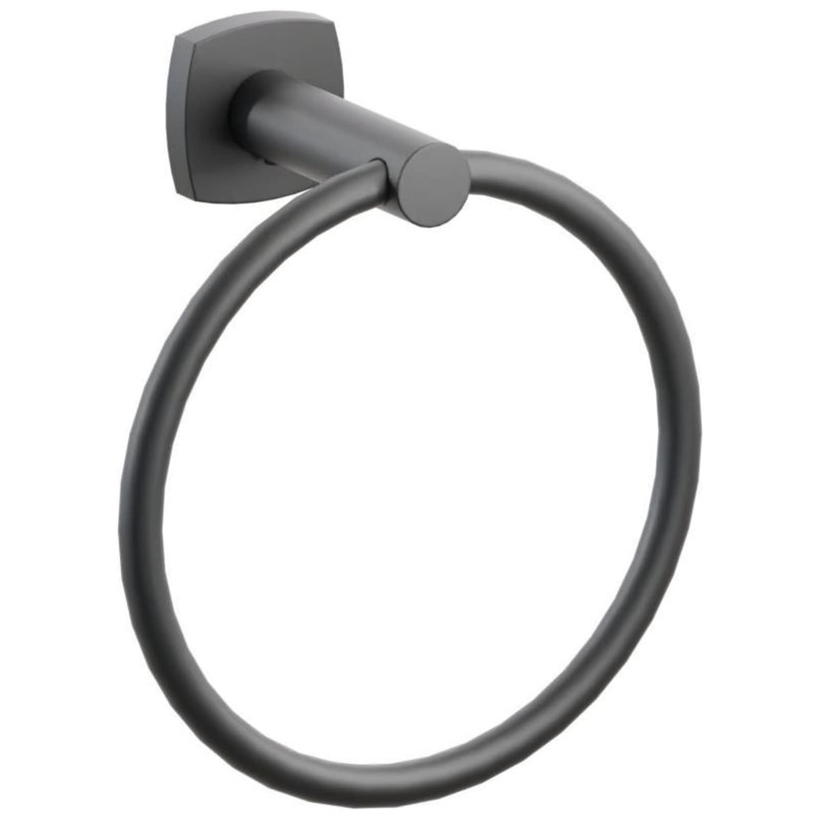 Emtek Modern Tubular 6-3/4" Wall Mounted Towel Ring with Soft Square Rosette