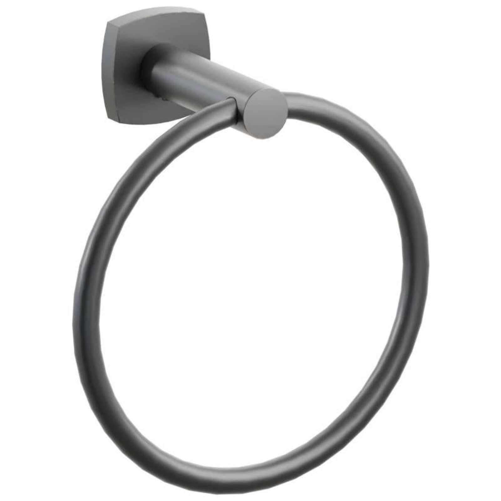 Emtek Modern Tubular 6-3/4" Wall Mounted Towel Ring with Soft Square Rosette
