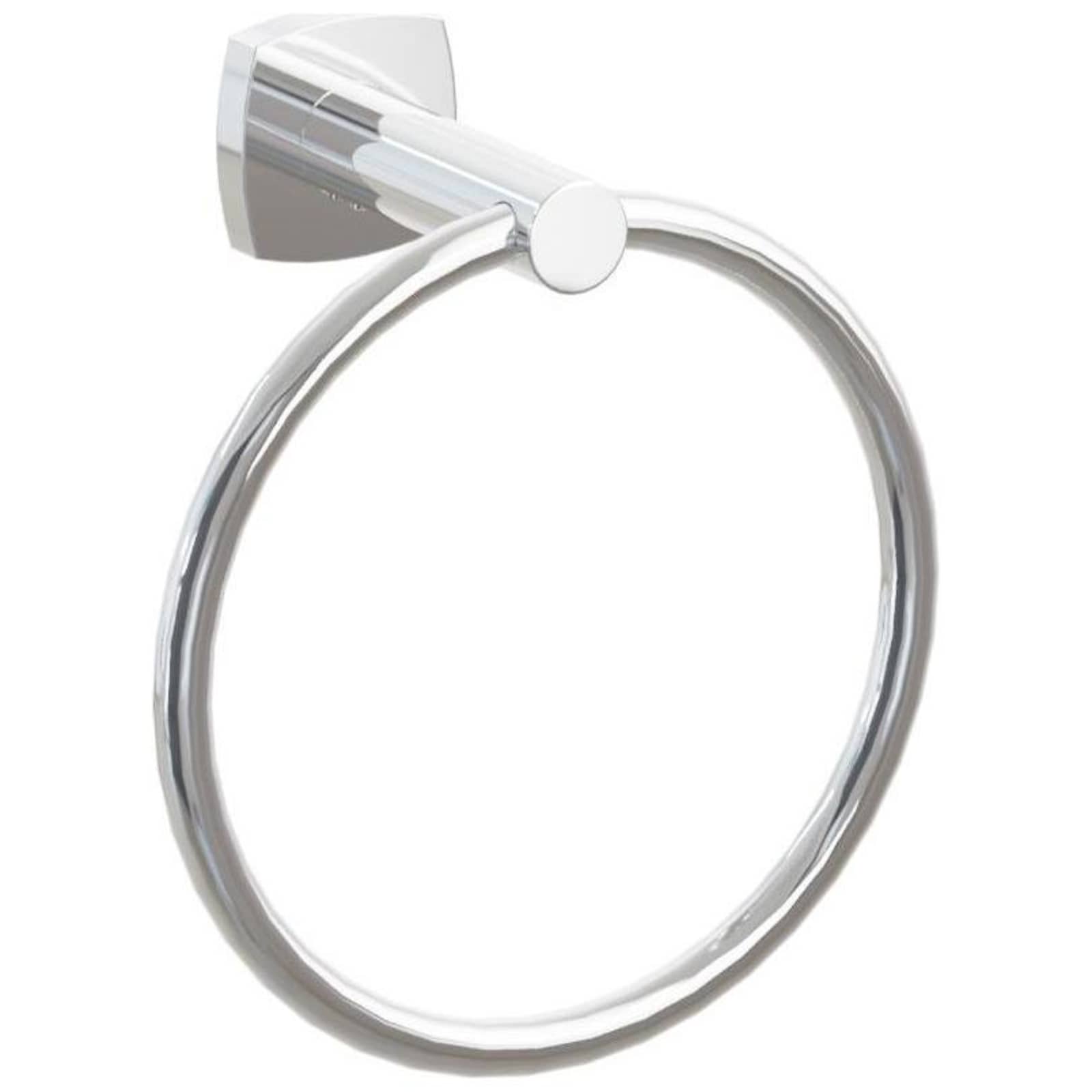 Emtek Modern Tubular 6-3/4" Wall Mounted Towel Ring with Soft Square Rosette
