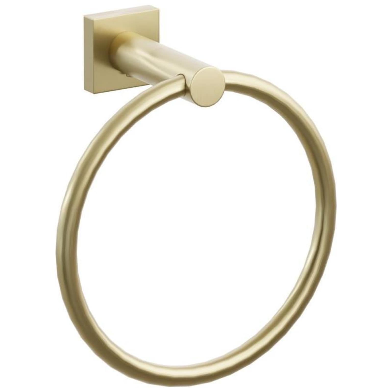 Emtek Modern Tubular 6-3/4" Wall Mounted Towel Ring with Small Square Rosette