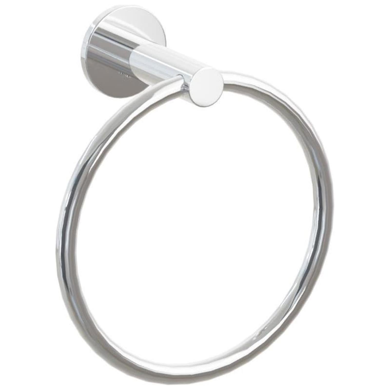 Emtek Modern Tubular 6-3/4" Wall Mounted Towel Ring with Small Disc Rosette