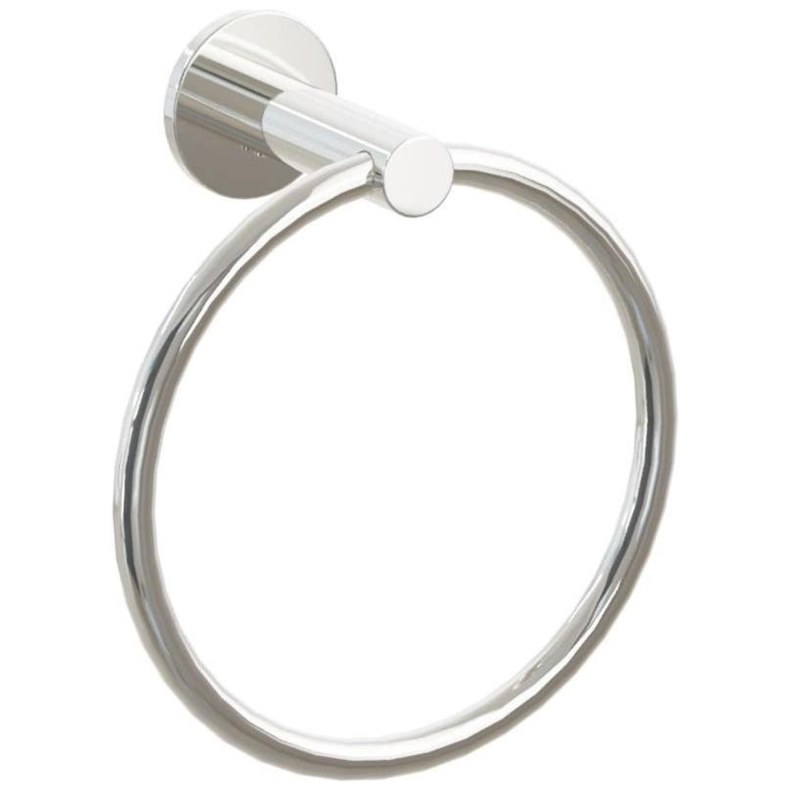 Emtek Modern Tubular 6-3/4" Wall Mounted Towel Ring with Small Disc Rosette