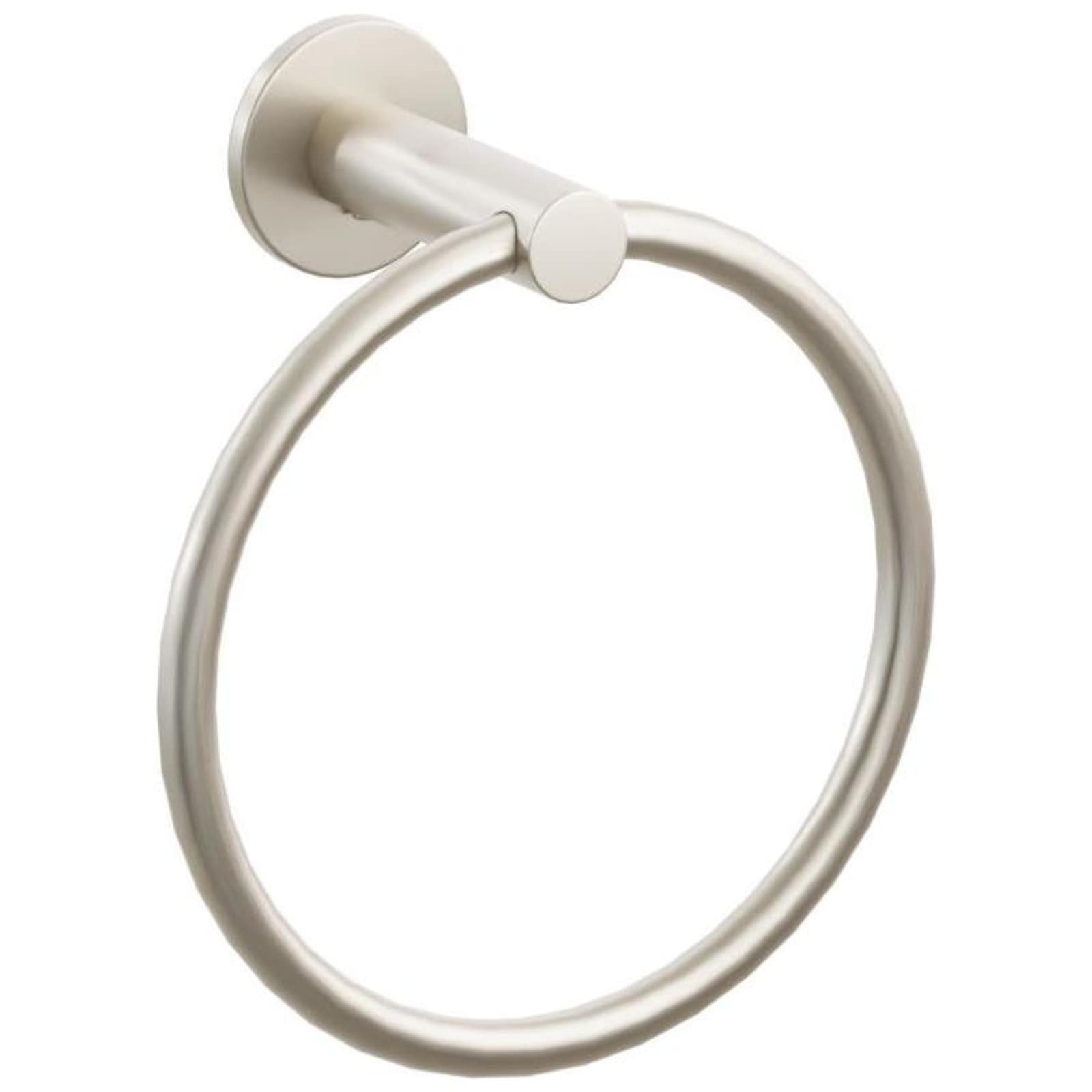 Emtek Modern Tubular 6-3/4" Wall Mounted Towel Ring with Small Disc Rosette
