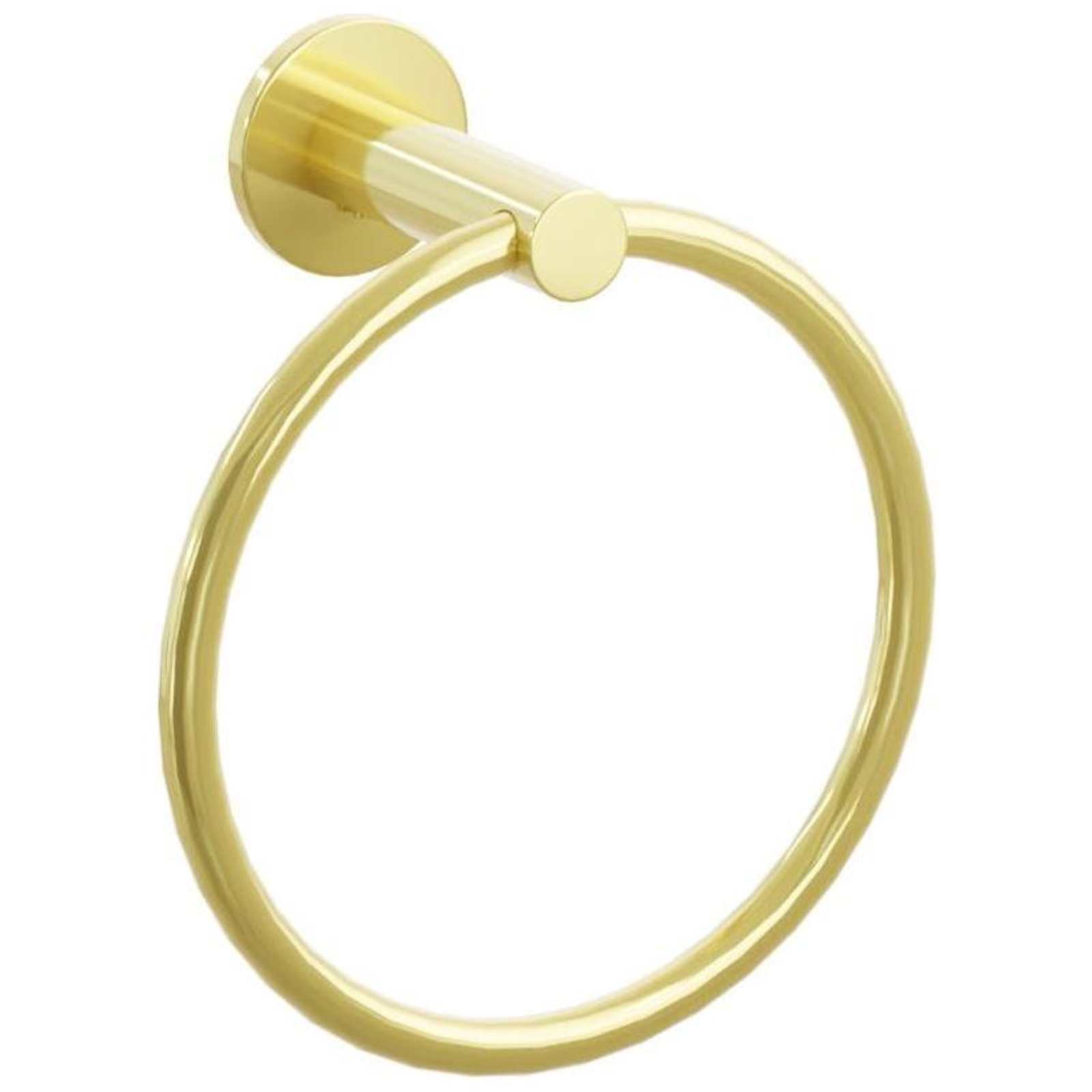 Emtek Modern Tubular 6-3/4" Wall Mounted Towel Ring with Small Disc Rosette