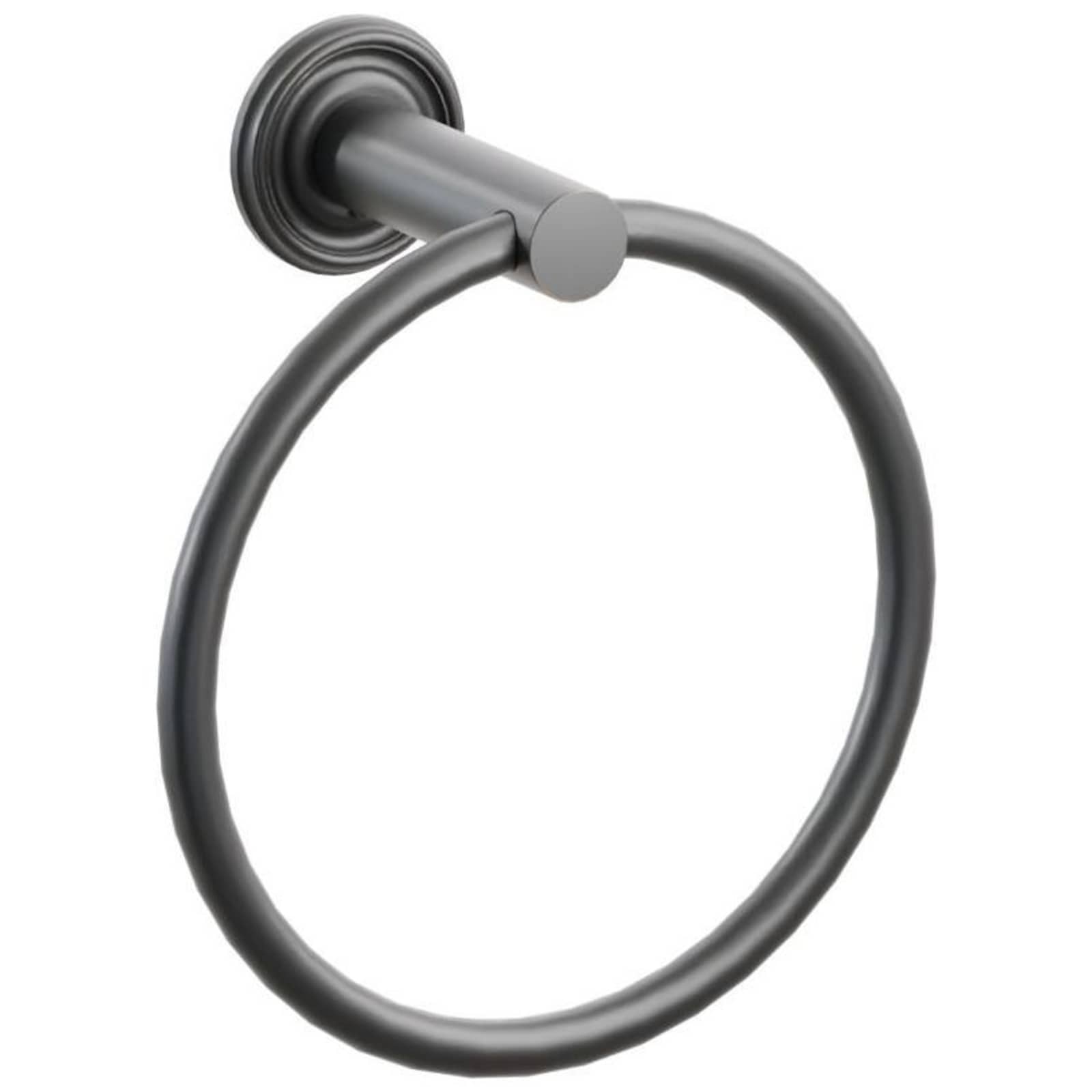 Emtek Modern Tubular 6-3/4" Wall Mounted Towel Ring with Small Regular Rosette