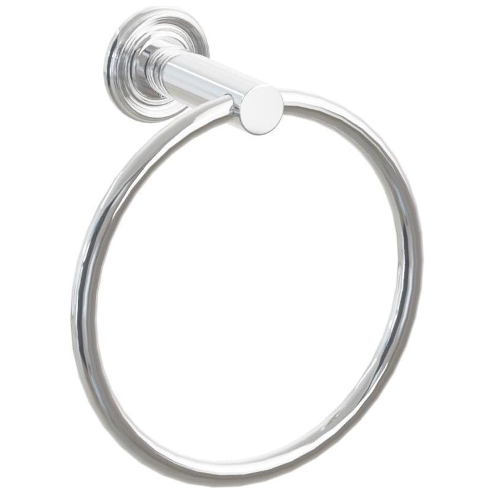 Emtek Modern Tubular 6-3/4" Wall Mounted Towel Ring with Small Regular Rosette