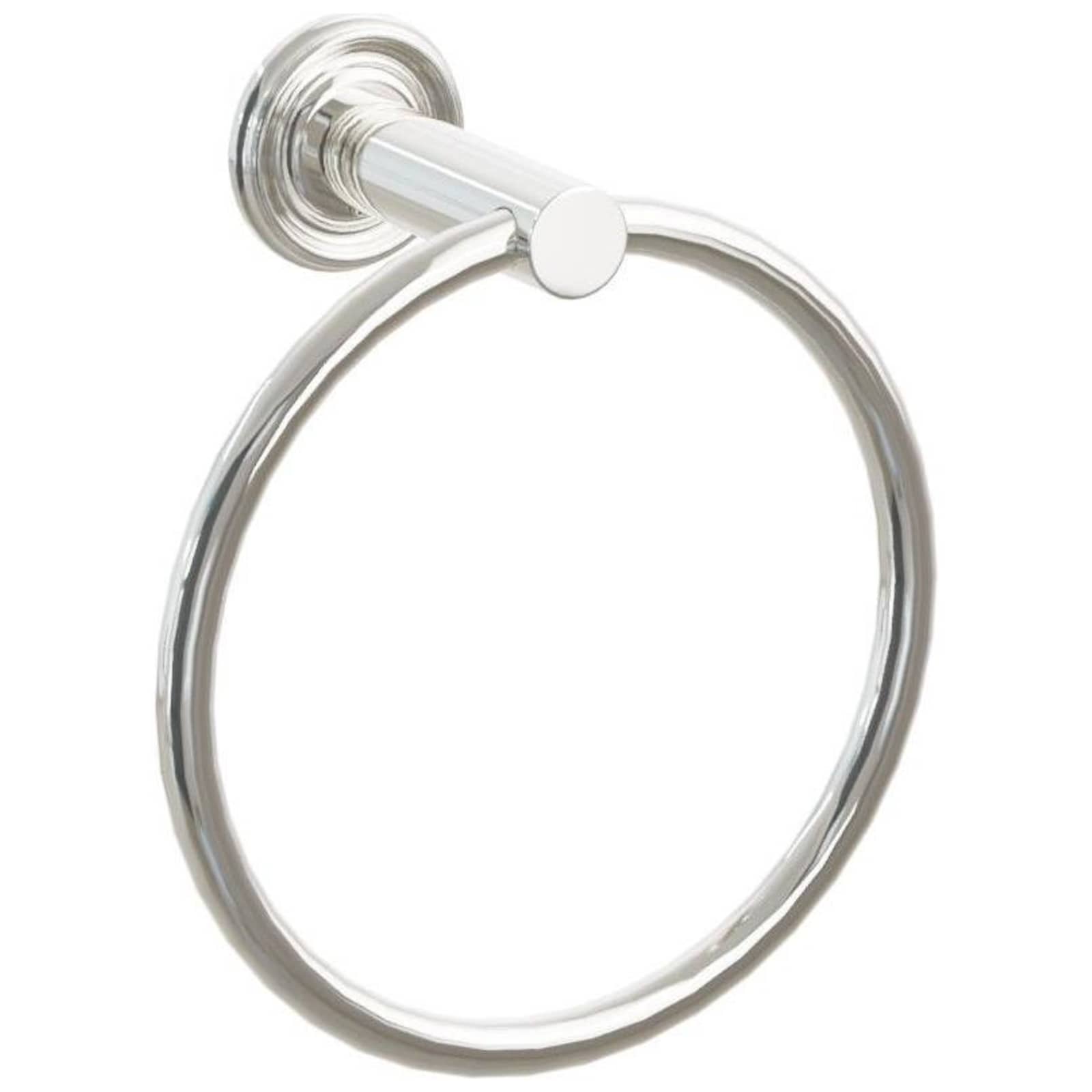Emtek Modern Tubular 6-3/4" Wall Mounted Towel Ring with Small Regular Rosette