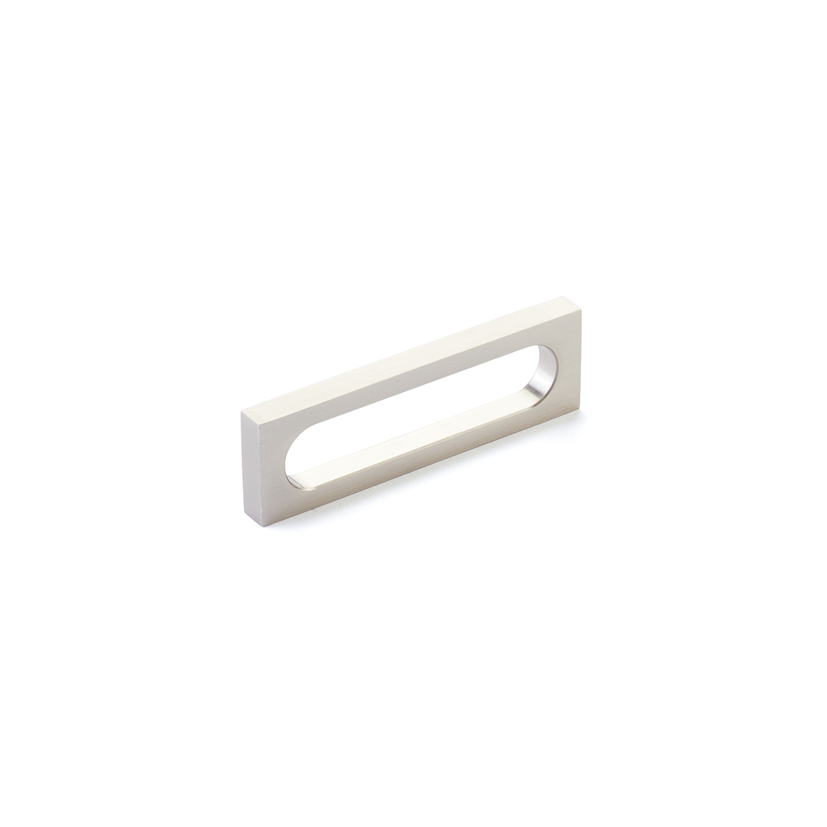 Schaub and Company Cafe, Pull, Modern Oval Slot, Brushed Nickel, 3-1/2" cc