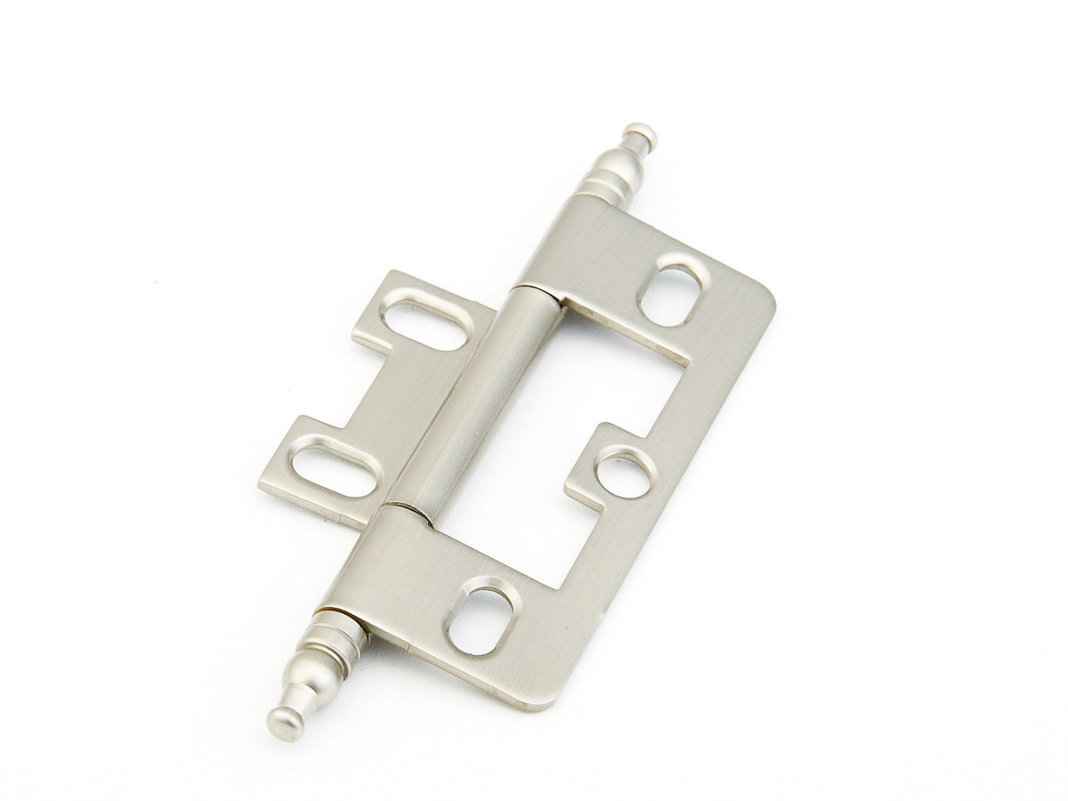 Schaub and Company Hinge, Minaret Tip Non-Mortise, Satin Nickel