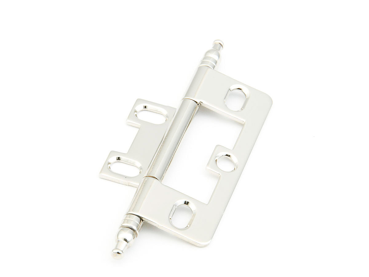 Schaub and Company Hinge, Minaret Tip Non-Mortise, Polished Nickel