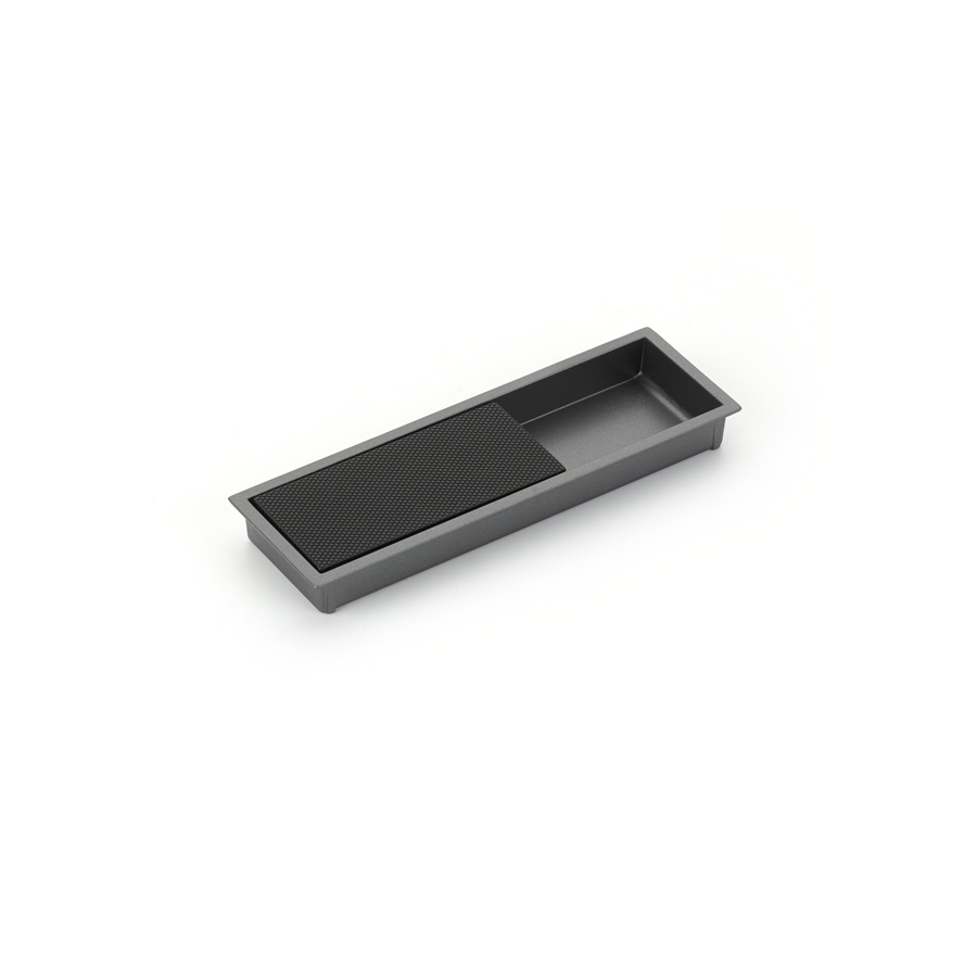 Schaub and Company MODO, Rectangular Mixed Recessed Pull, Gun Metal/Matte Black, 6-1/4" x 2" Overall