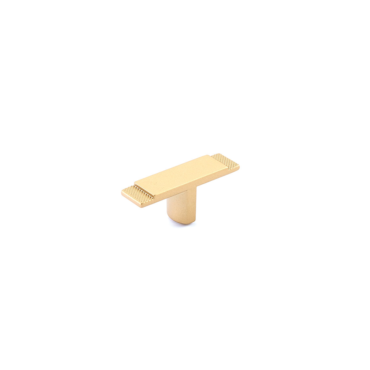 Schaub and Company Quadrato, Wide T-Knob, Signature Satin Brass, 2-3/8"
