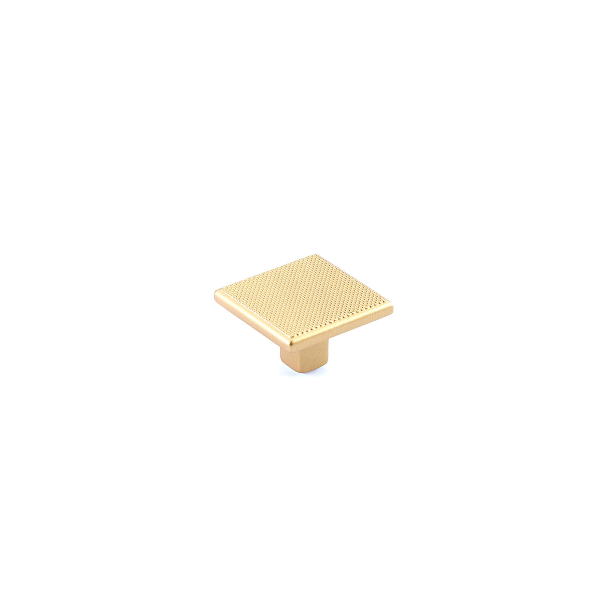 Schaub and Company Quadrato, Square Knob, Signature Satin Brass, 1-3/8"