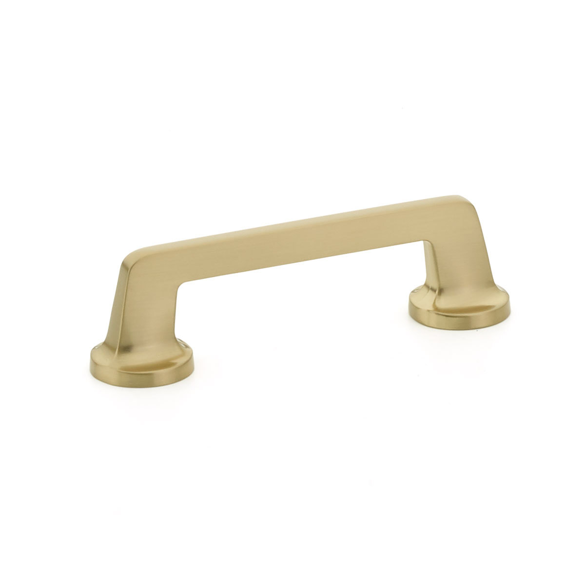 Schaub and Company Northport, Pull, round bases, 4" cc, Signature Satin Brass