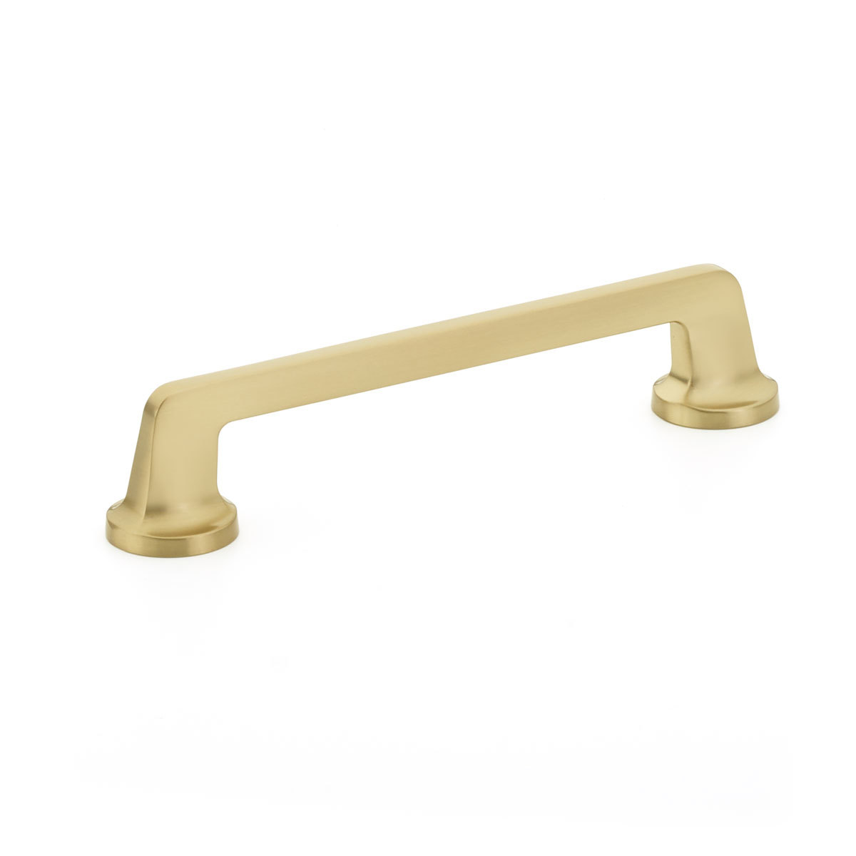 Schaub and Company Northport, Pull, round bases, 6" cc, Signature Satin Brass