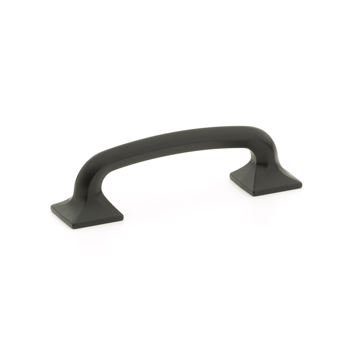 Schaub and Company Northport, Pull, square bases, 3-1/2" cc, Matte Black