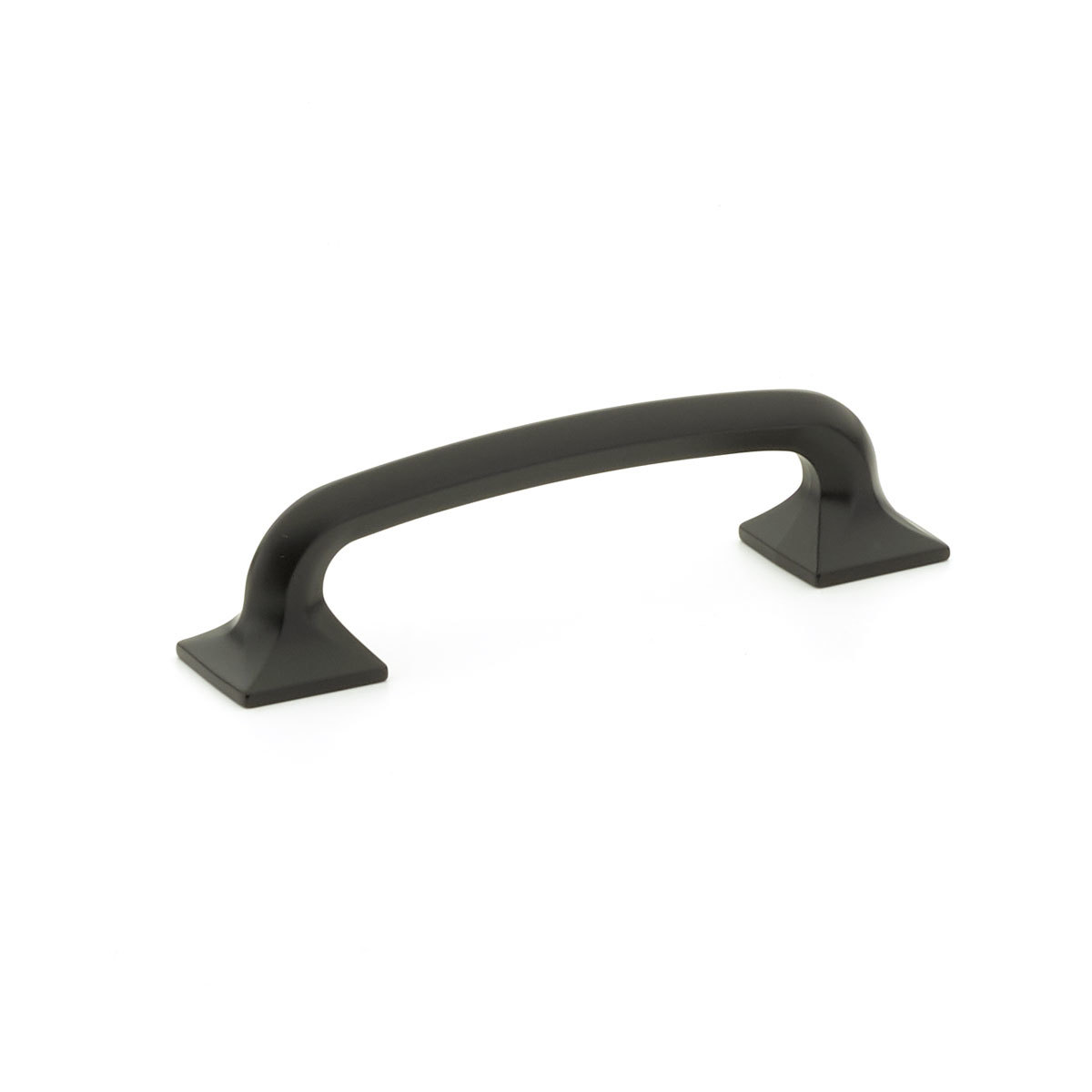 Schaub and Company Northport, Pull, square bases, 4" cc, Matte Black