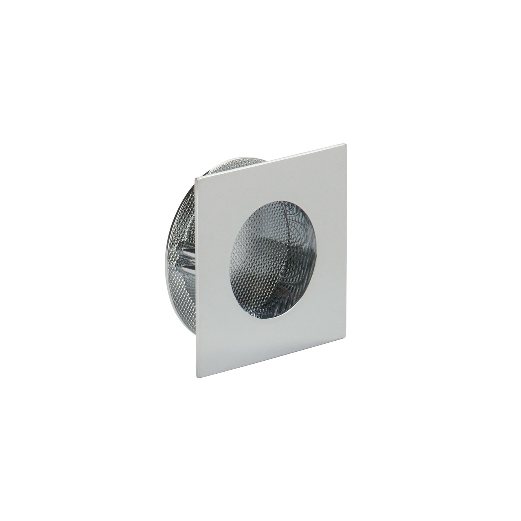 Schaub and Company Urbano, Square Recessed Pull, Polished Chrome, 3" Overall