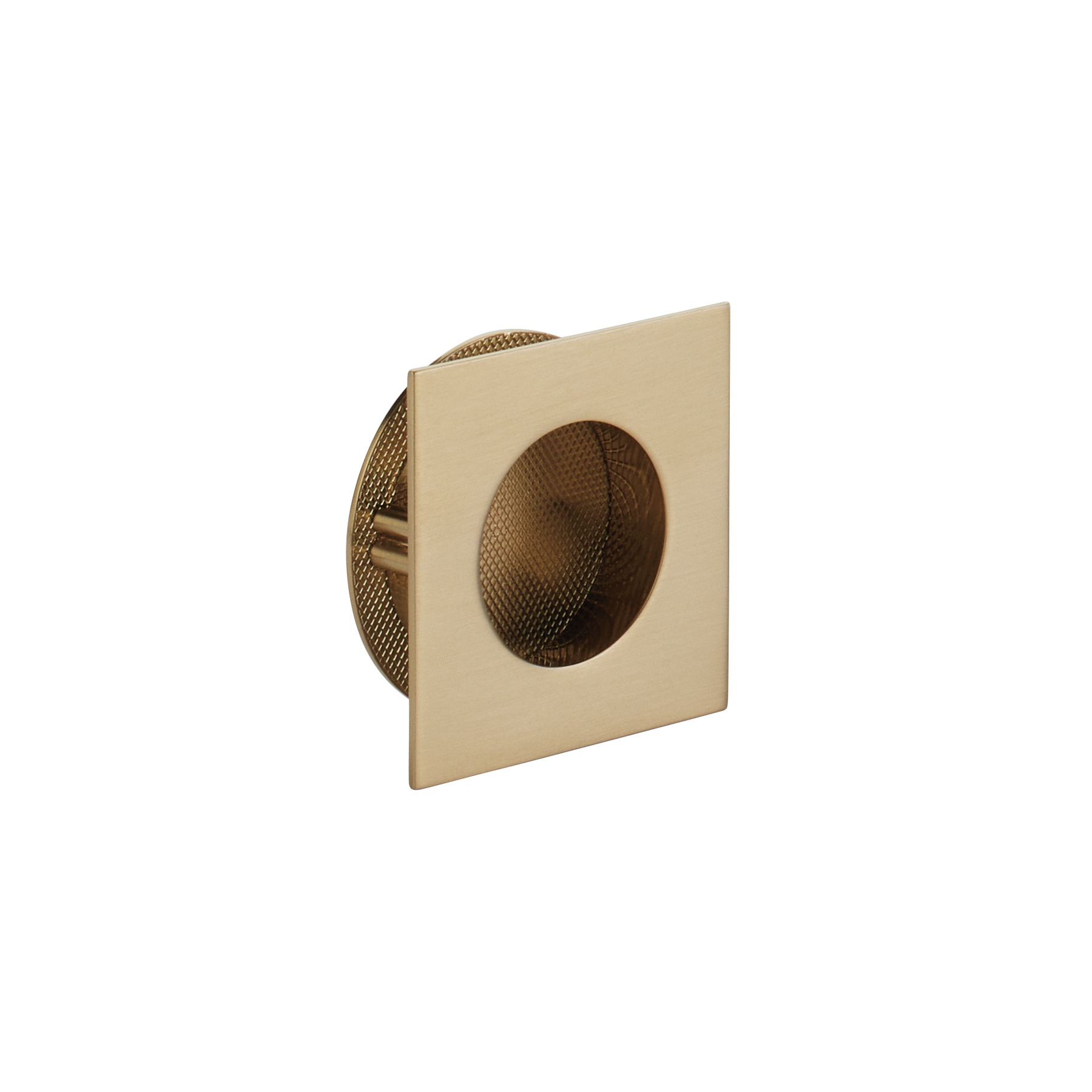 Schaub and Company Urbano, Square Recessed Pull, Signature Satin Brass, 3" Overall