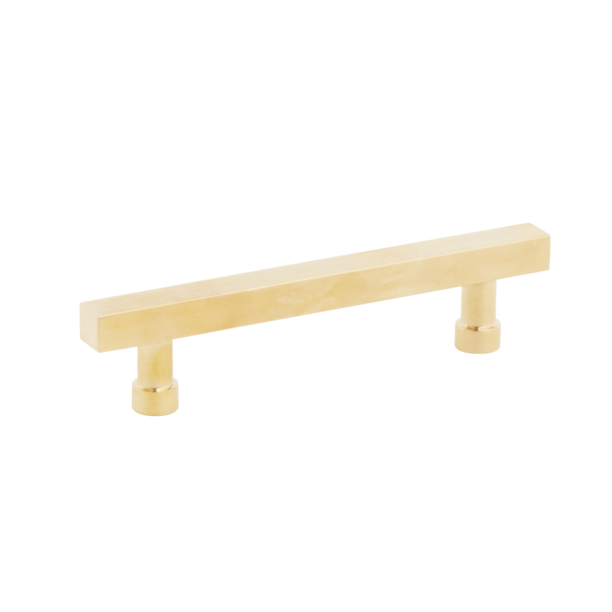Schaub and Company NOHO, Cabinet Pull, Square, 4" cc, Unlacquered Brass
