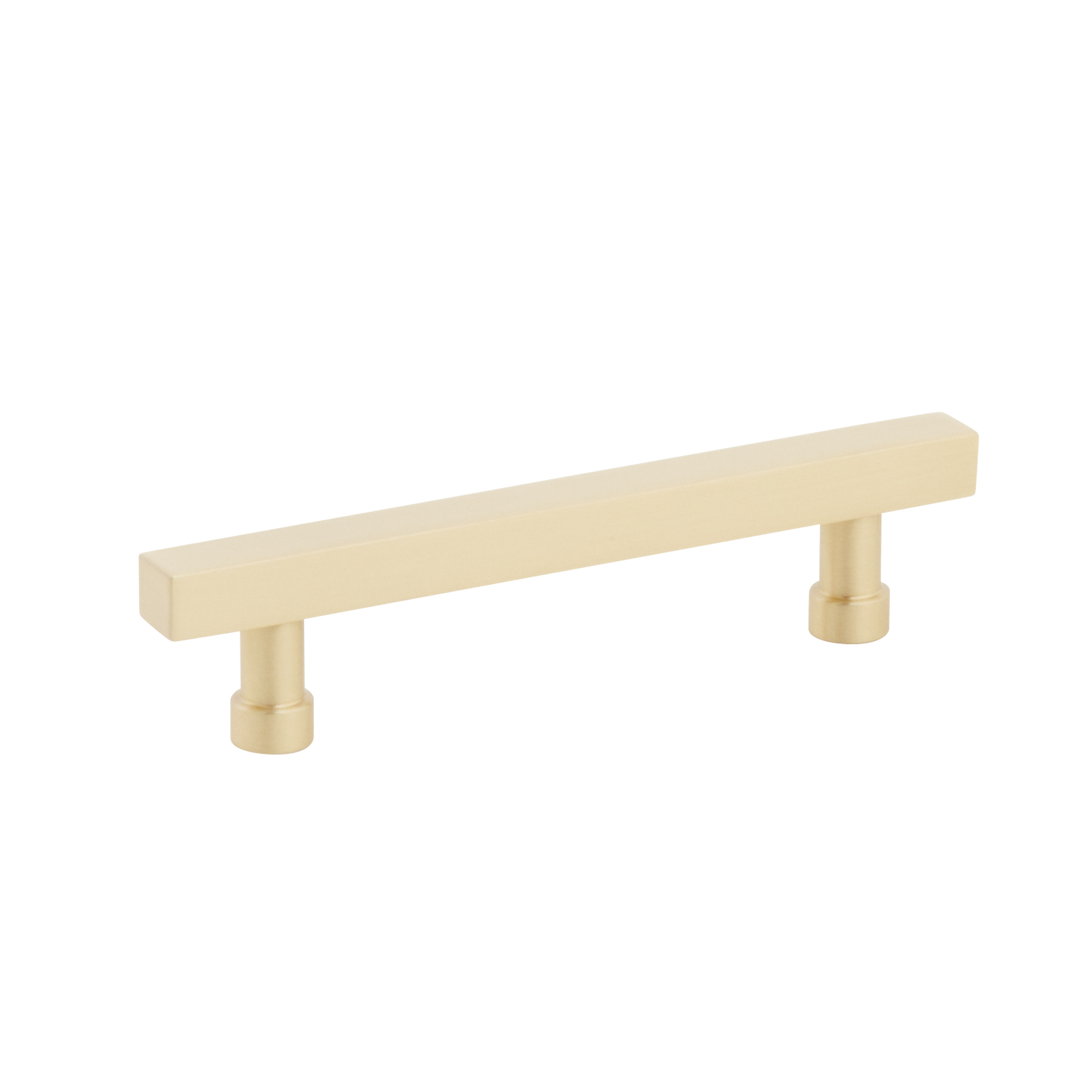 Schaub and Company NOHO, Cabinet Pull, Square, 4" cc, Satin Brass