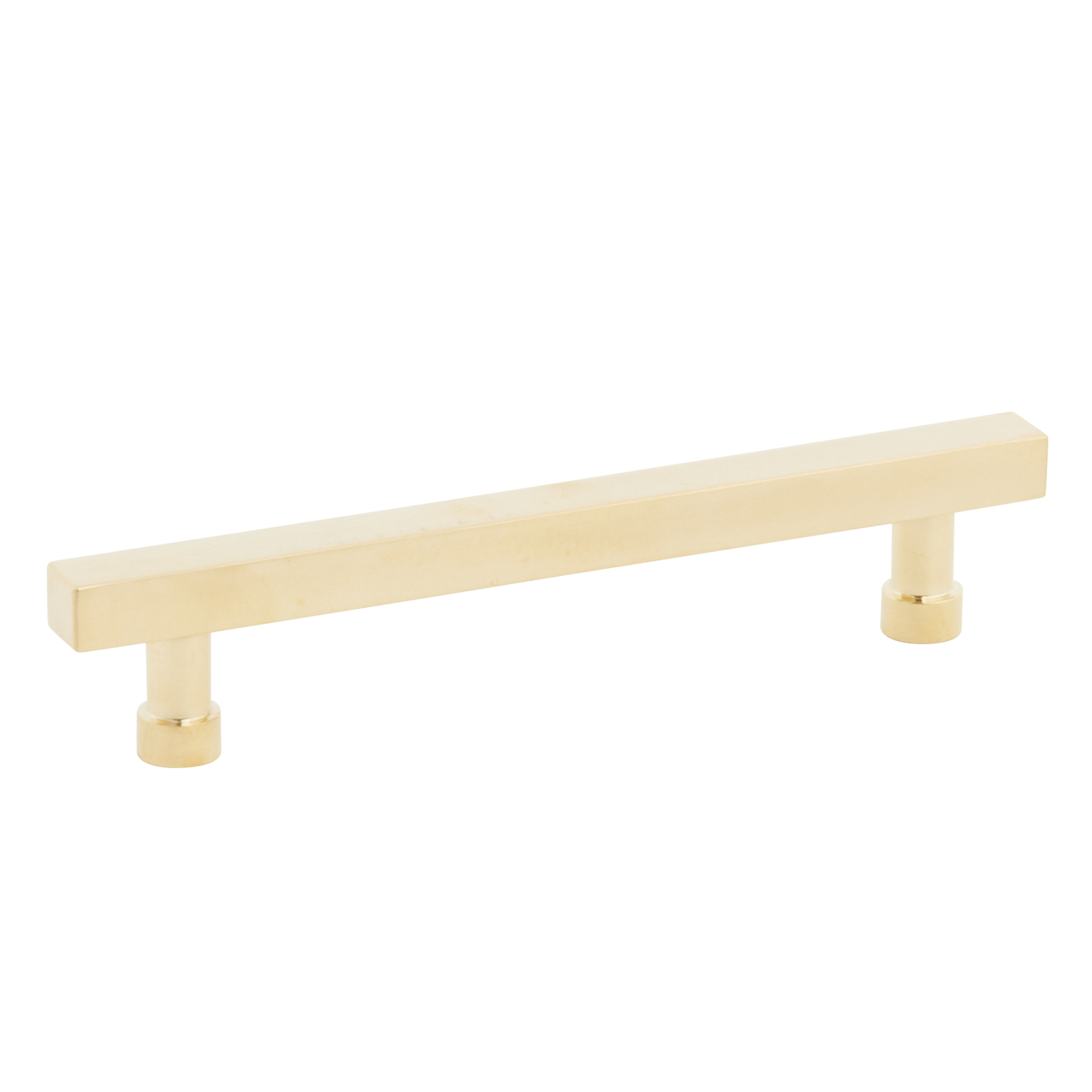 Schaub and Company NOHO, Cabinet Pull, Square, 5" cc, Unlacquered Brass