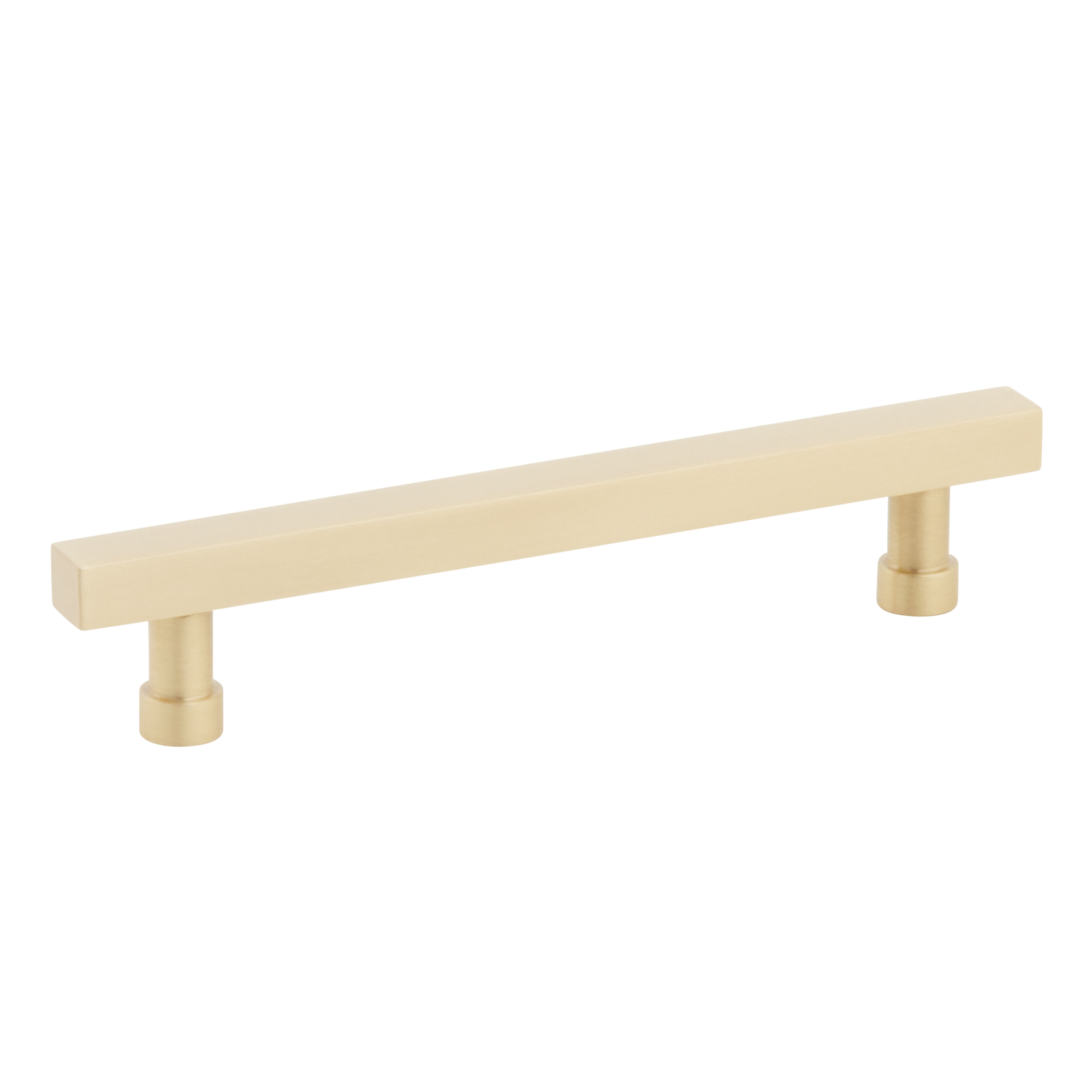 Schaub and Company NOHO, Cabinet Pull, Square, 5" cc, Satin Brass