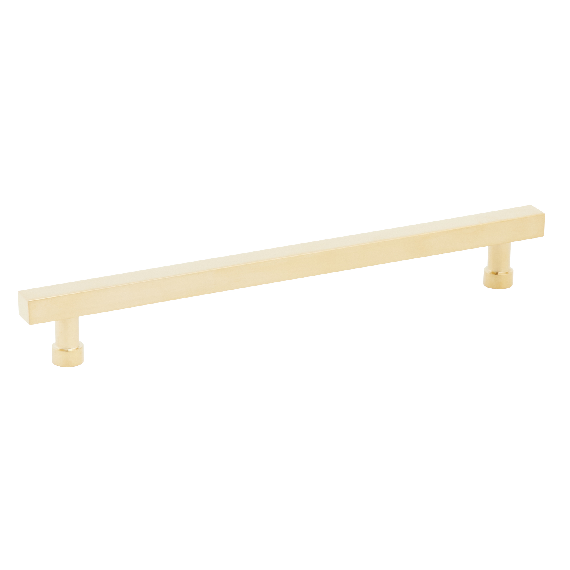 Schaub and Company NOHO, Cabinet Pull, Square, 8" cc, Unlacquered Brass