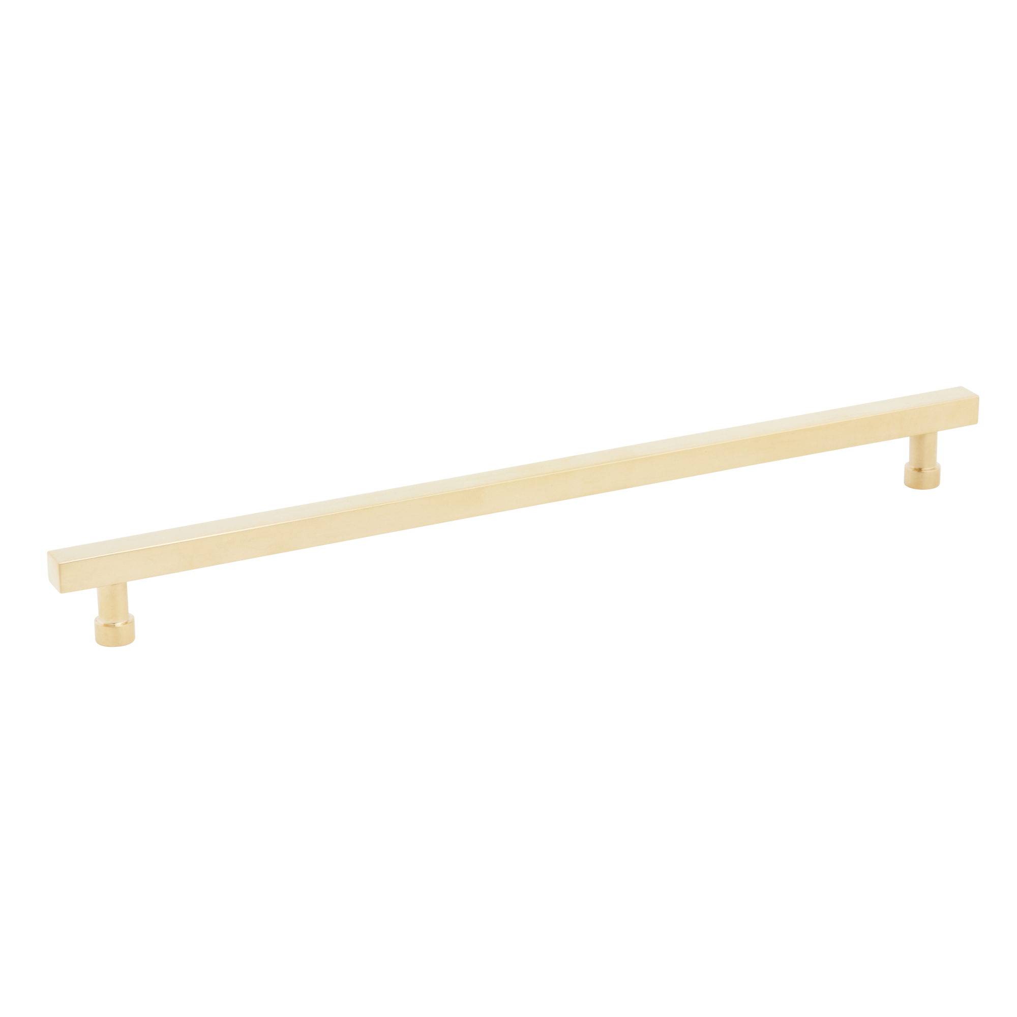 Schaub and Company NOHO, Cabinet Pull, Square, 12" cc, Unlacquered Brass