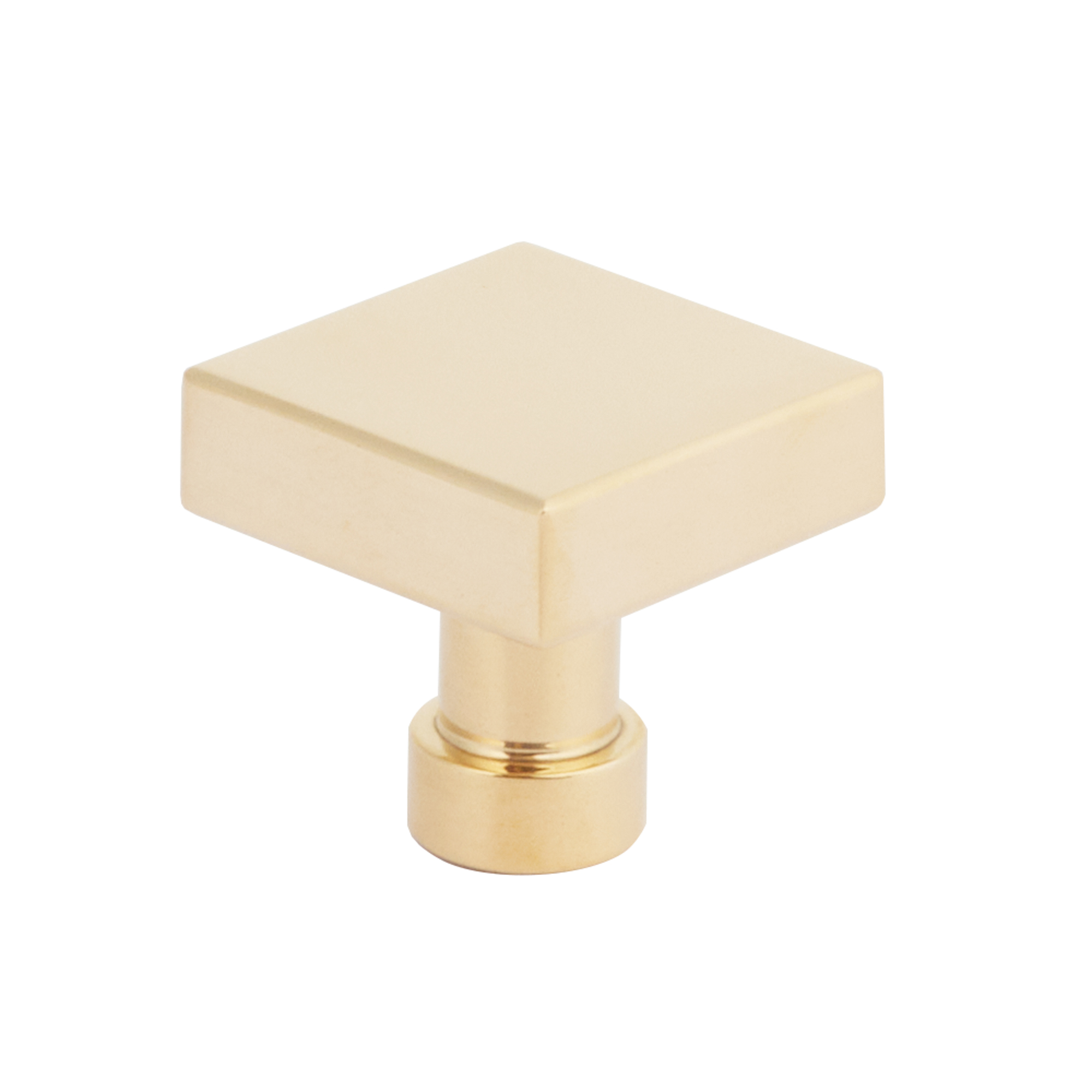 Schaub and Company NOHO, Cabinet Knob, Square, Unlacquered Brass