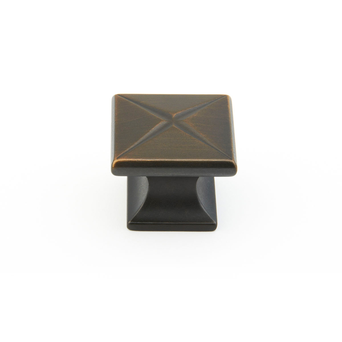 Schaub and Company Northport, Square Knob, Ancient Bronze, 1-3/8" dia