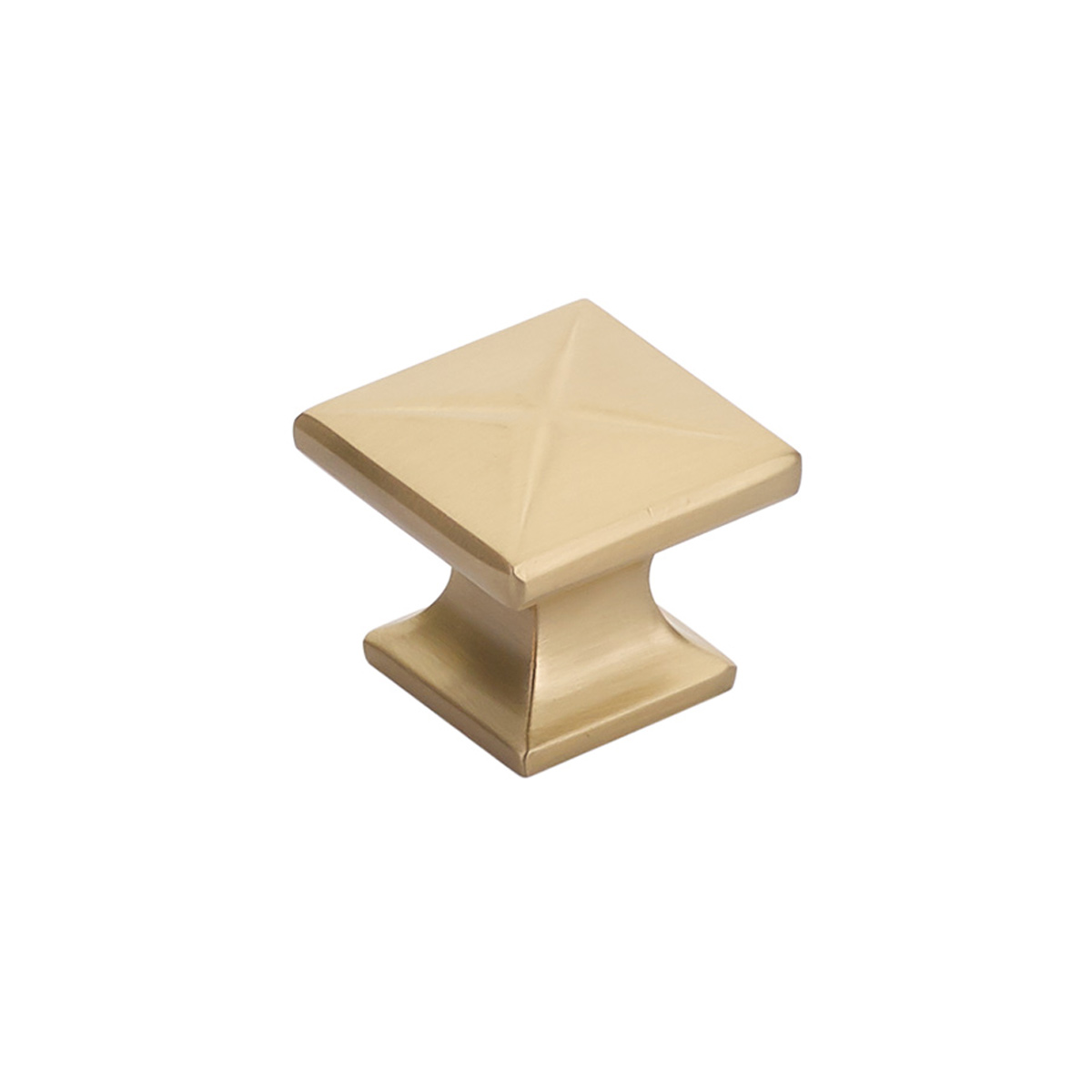 Schaub and Company Northport, Square Knob, Signature Satin Brass, 1-3/8" dia
