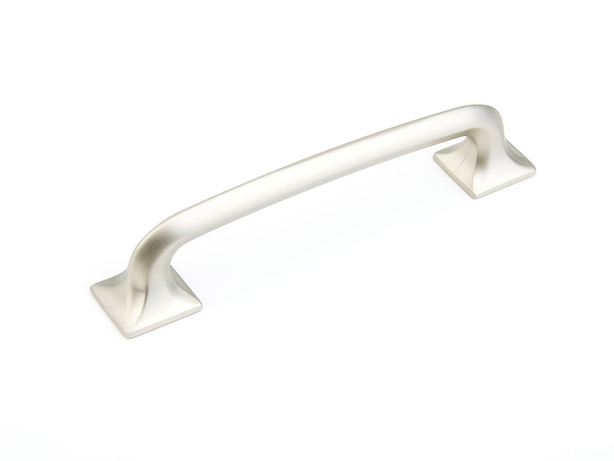 Schaub and Company Northport, Pull with square bases, Satin Nickel, 5" cc