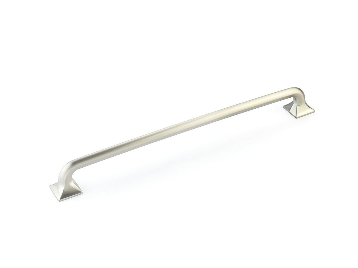 Schaub and Company Northport, Appliance Pull with square bases, Satin Nickel, 15" cc