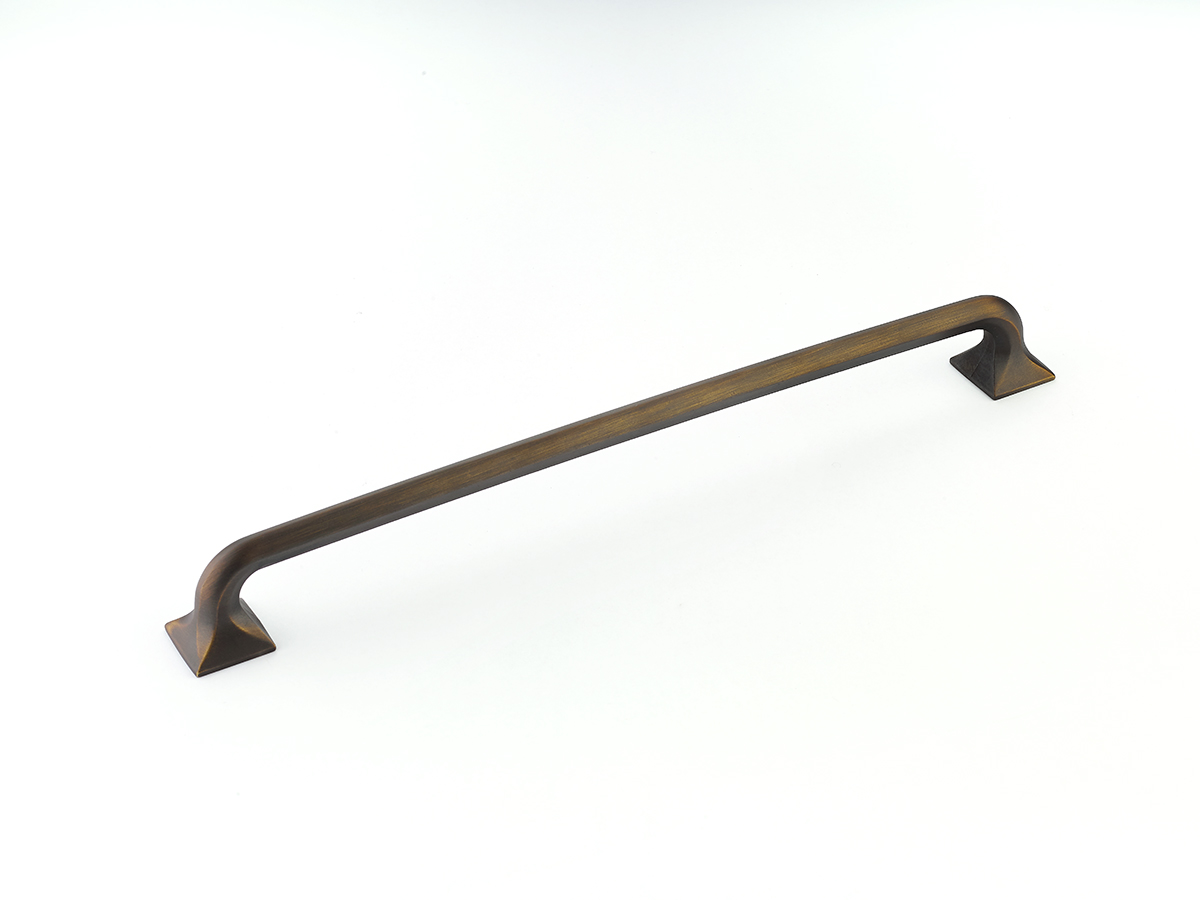 Schaub and Company Northport, Appliance Pull with square bases, Ancient Bronze, 15" cc