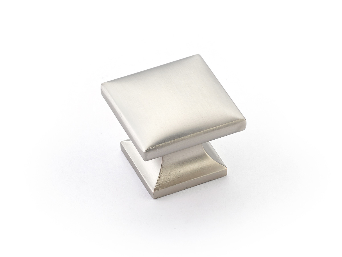 Schaub and Company Northport, Smooth Square Knob, Satin Nickel, 1-3/8" dia