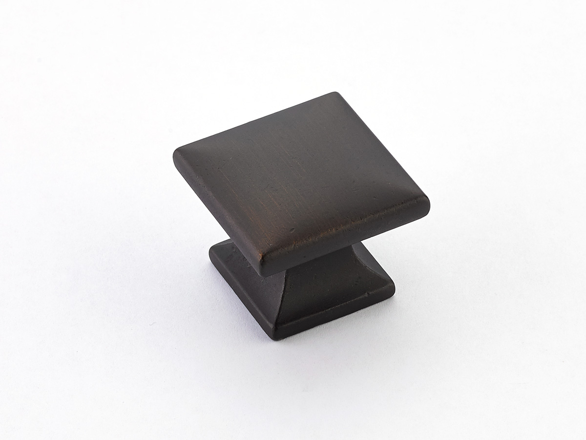 Schaub and Company Northport, Smooth Square Knob, Ancient Bronze, 1-3/8" dia