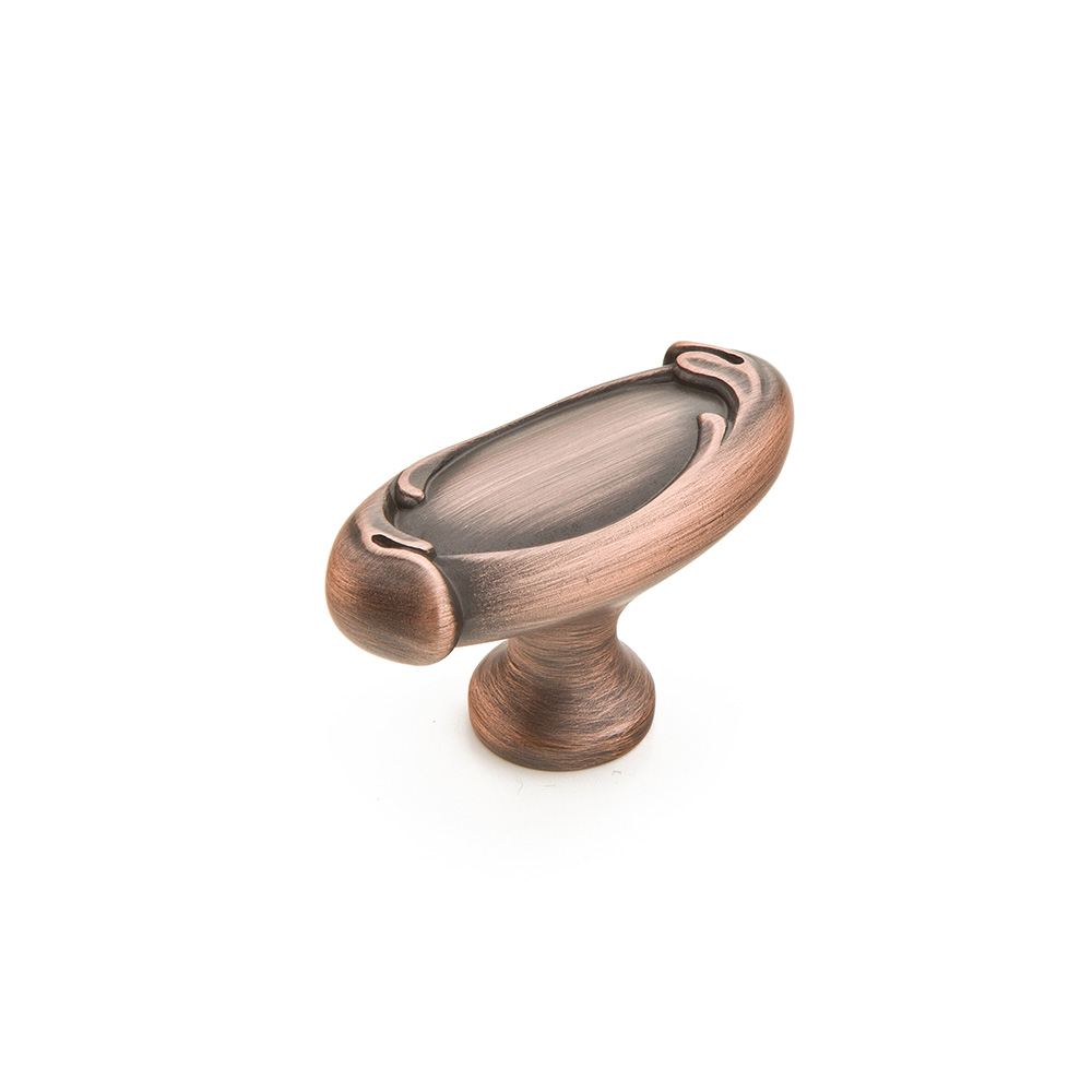 Schaub and Company French Farm, Knob, Oval, Empire Bronze, 1-7/8"