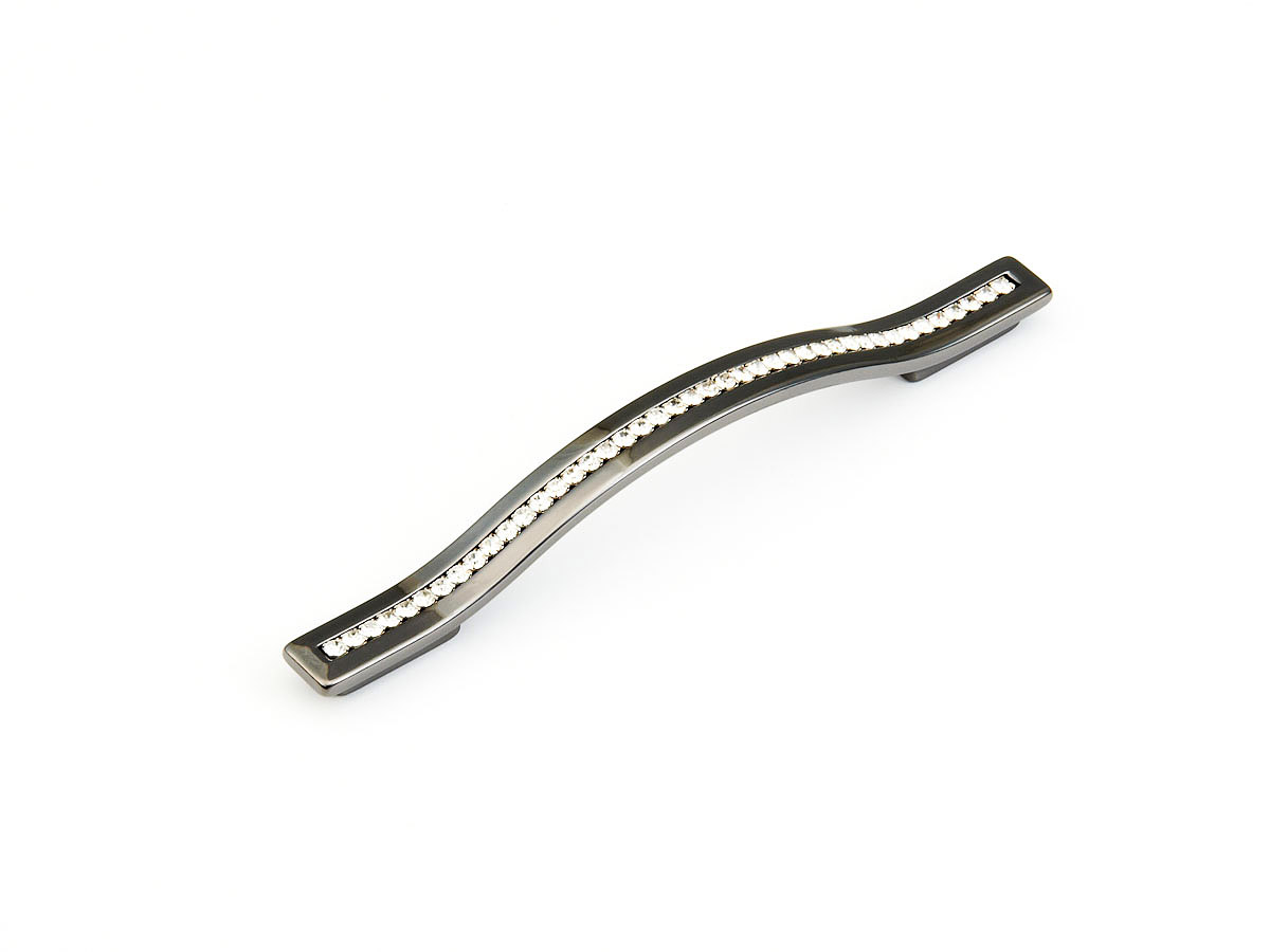 Schaub and Company Skyevale, Crystal Pull, Black Chrome, 5-1/16" or 6-5/16" cc