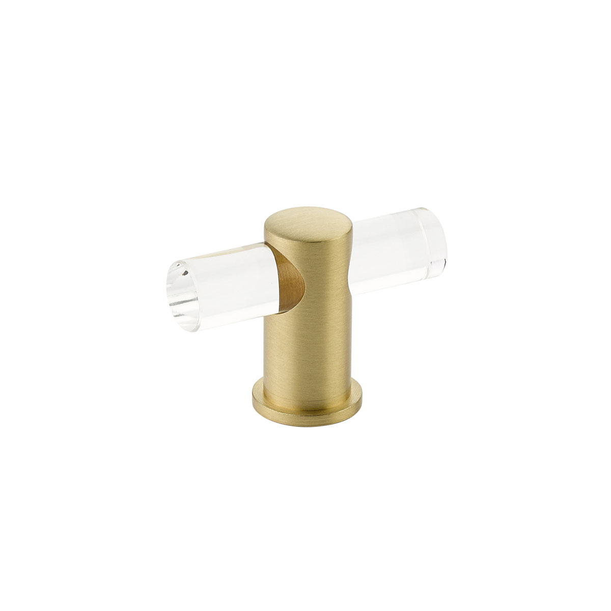 Schaub and Company Lumiere, adjustable, acrylic T-knob with Satin Brass stem